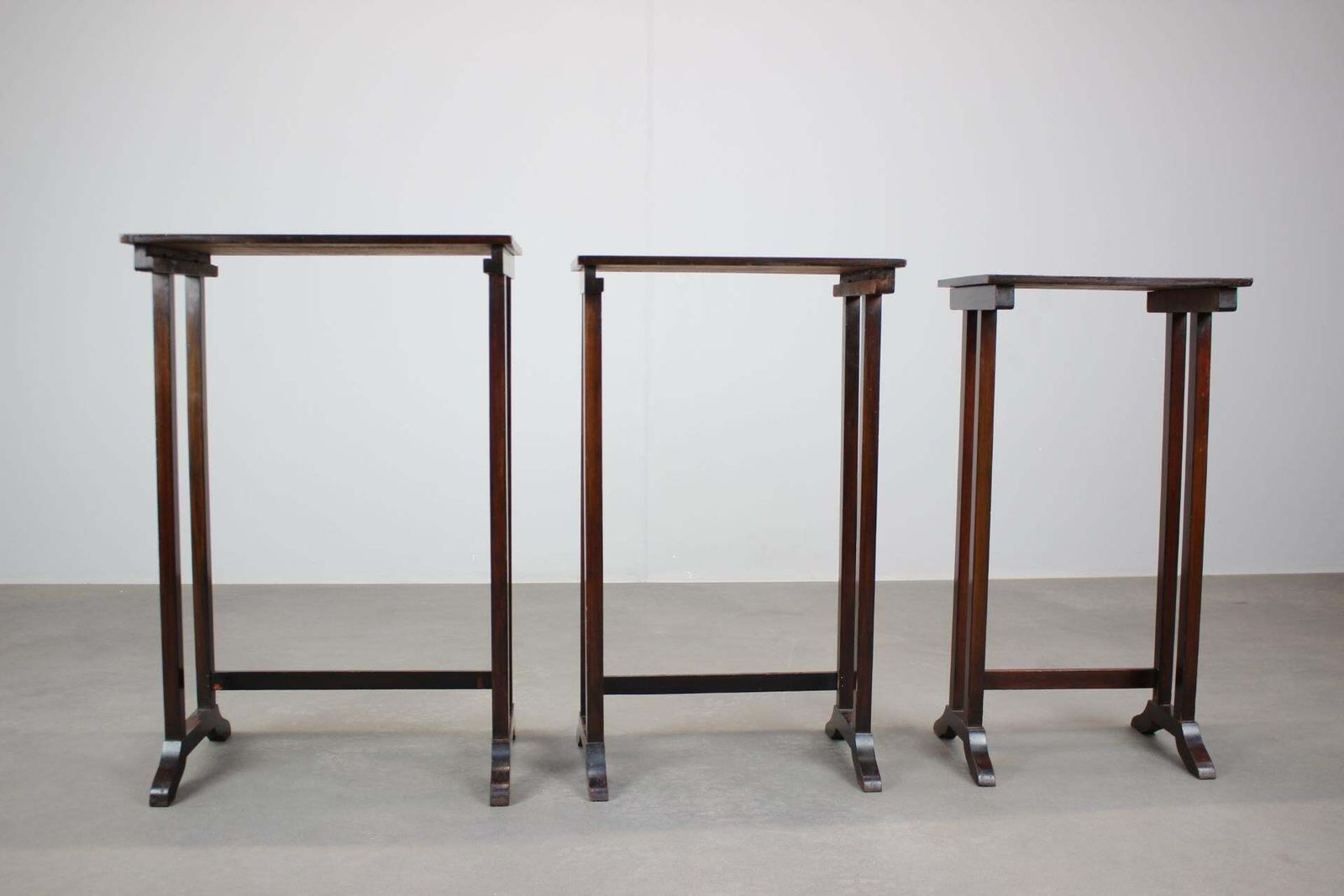 Art Deco Nesting Tables In Mahogany Veneer, 1930's, Czechoslovakia photo Furniture