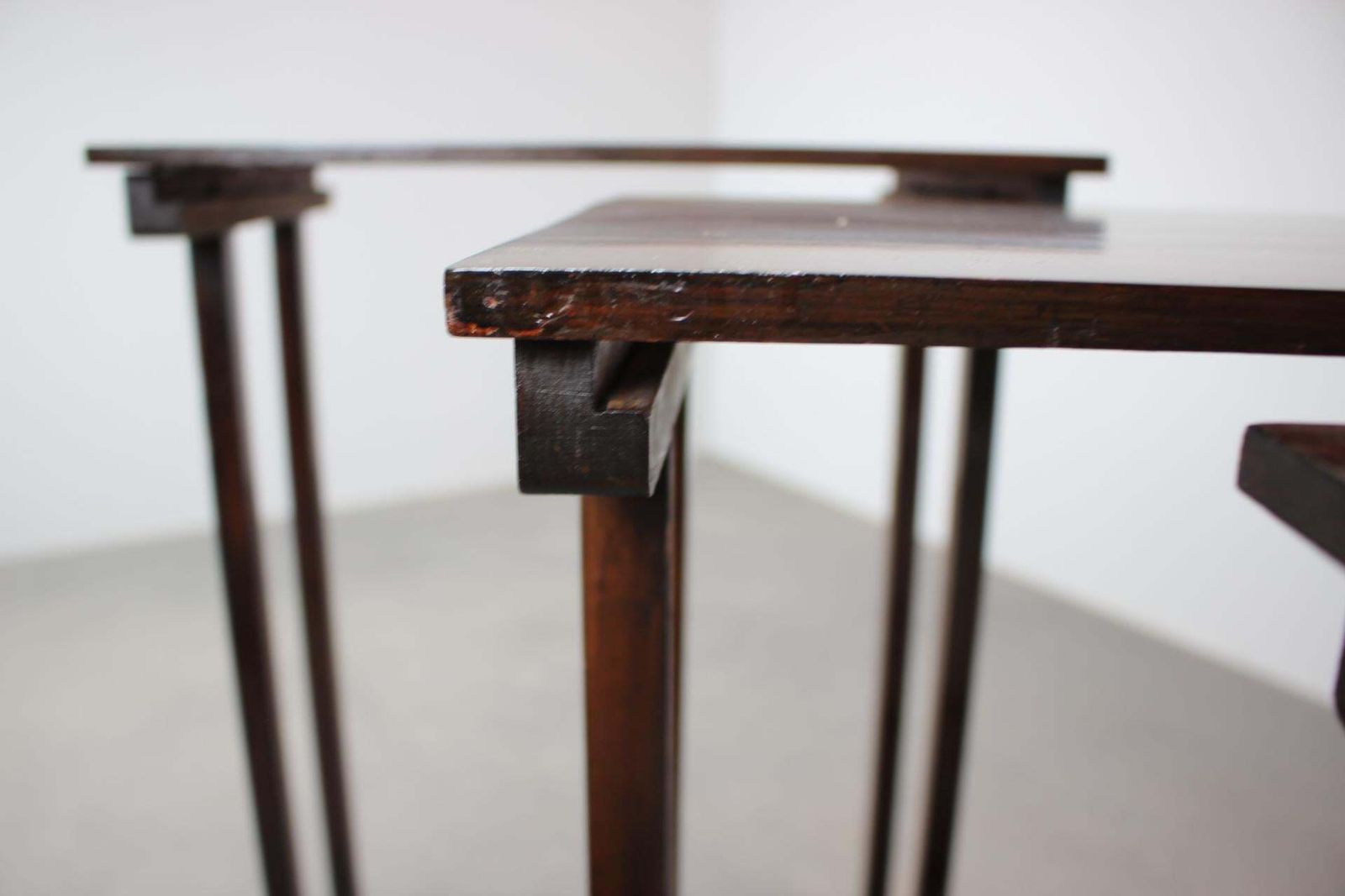photo vinterior Art Deco Nesting Tables In Mahogany Veneer, 1930's, Czechoslovakia