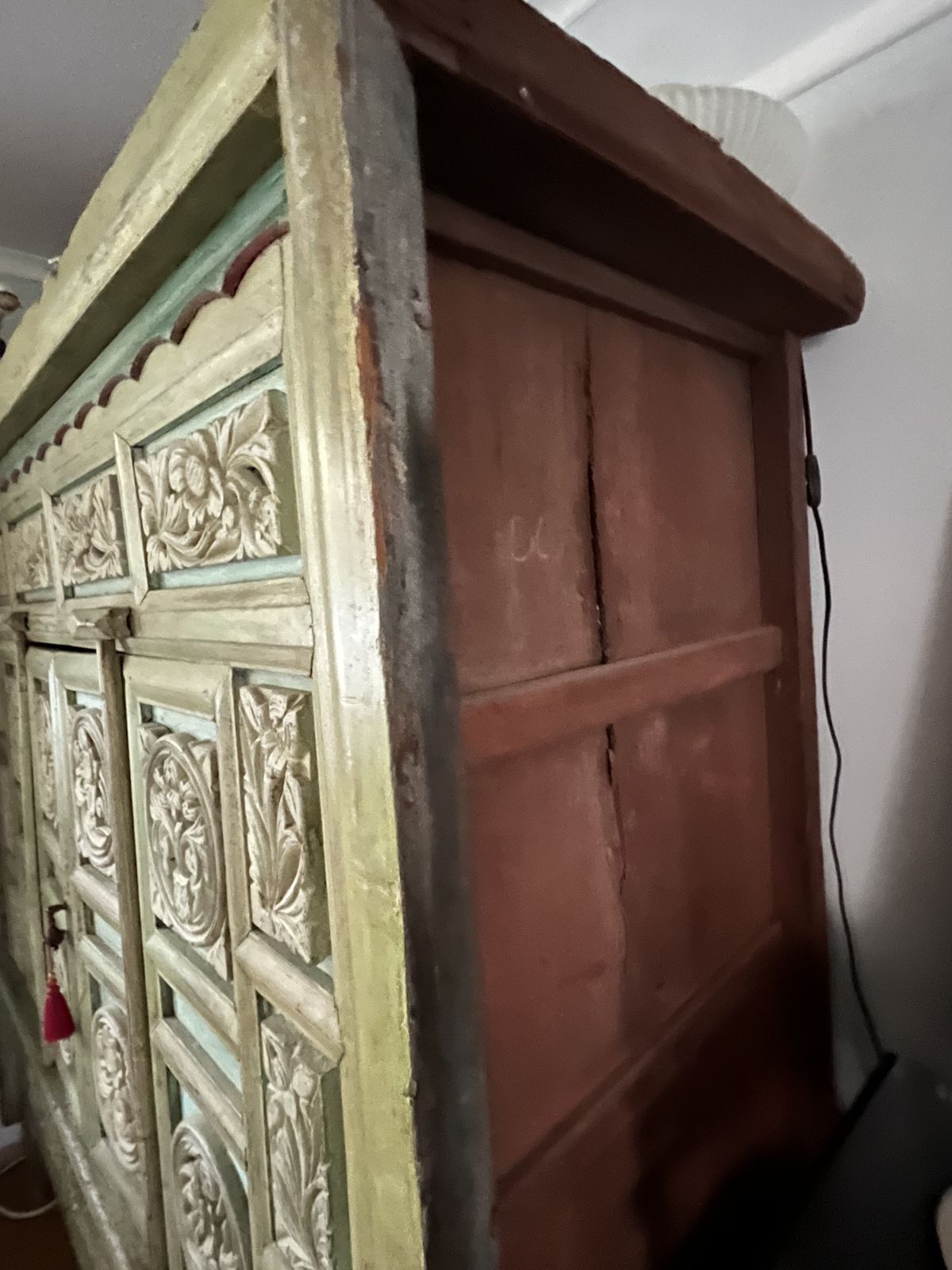 Rare Antique Statement Hand Carved Cabinet Furniture photo vintage