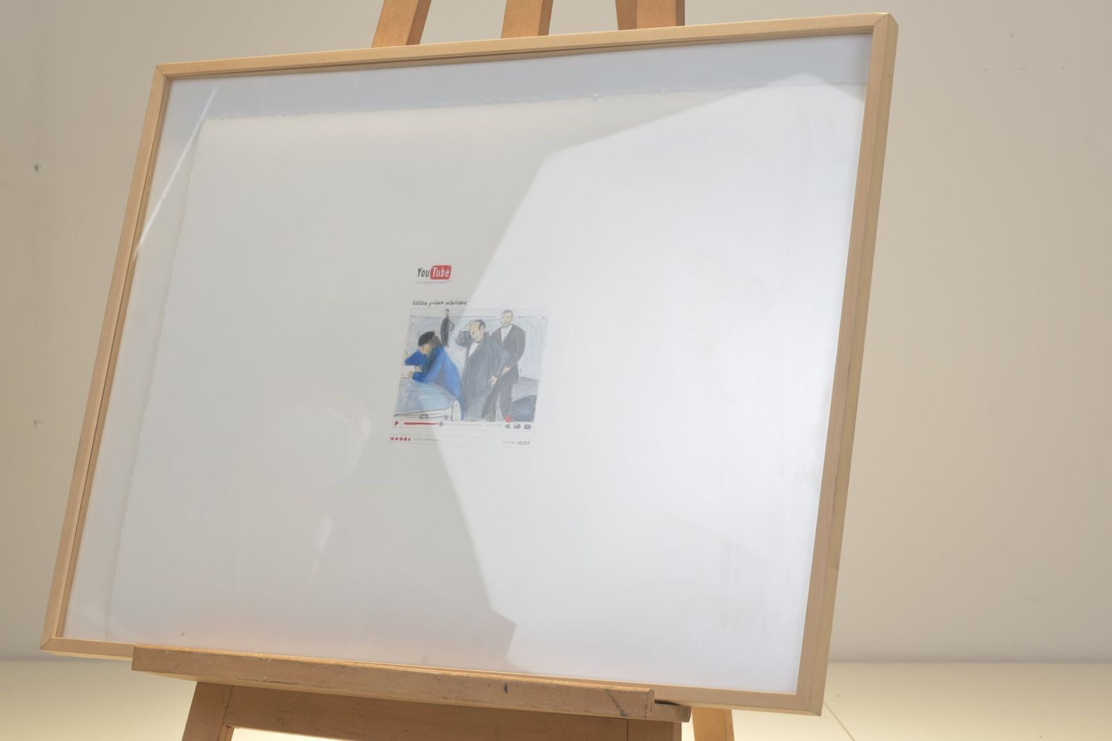 Italian Prime Minister On Youtube Drawing On Vellum Illegibly Signed 2009 photo Art