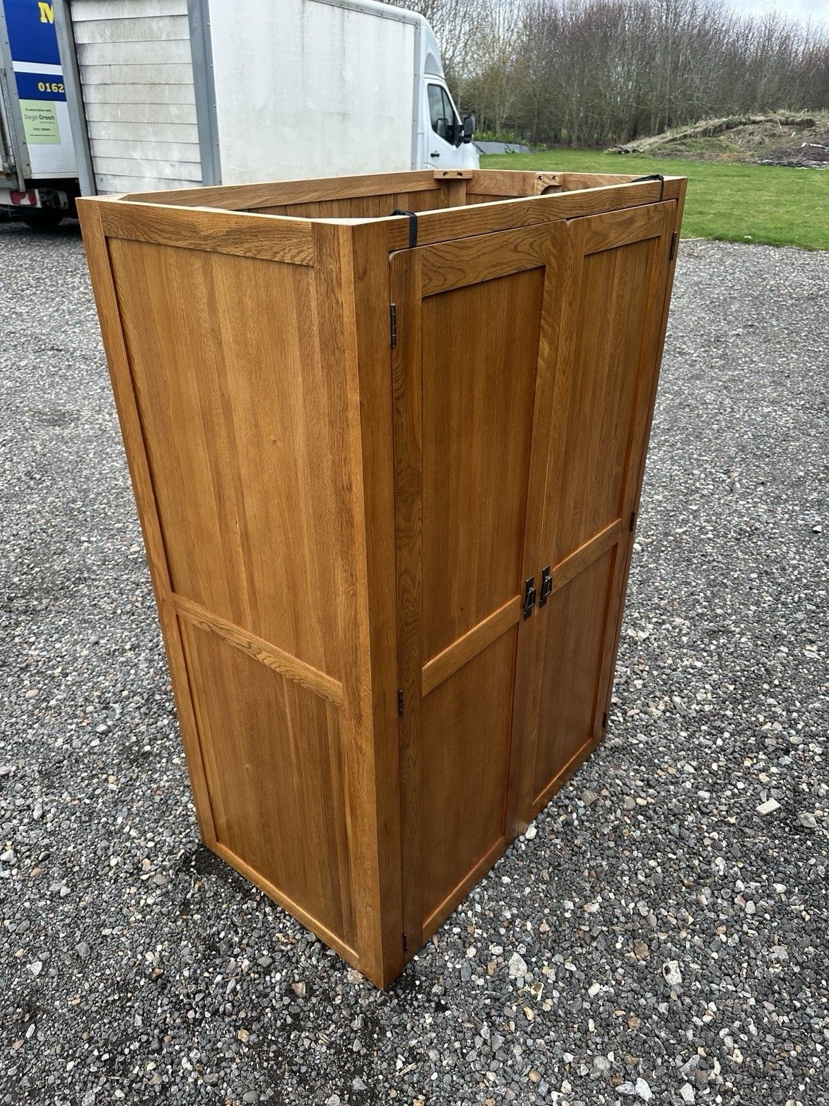 Oak Furnitureland Rustic French Double Wardrobe Solid Wood photo for sale