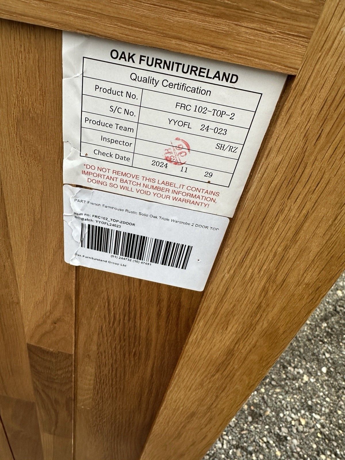 Oak Furnitureland Rustic French Double Wardrobe Solid Wood photo vinterior