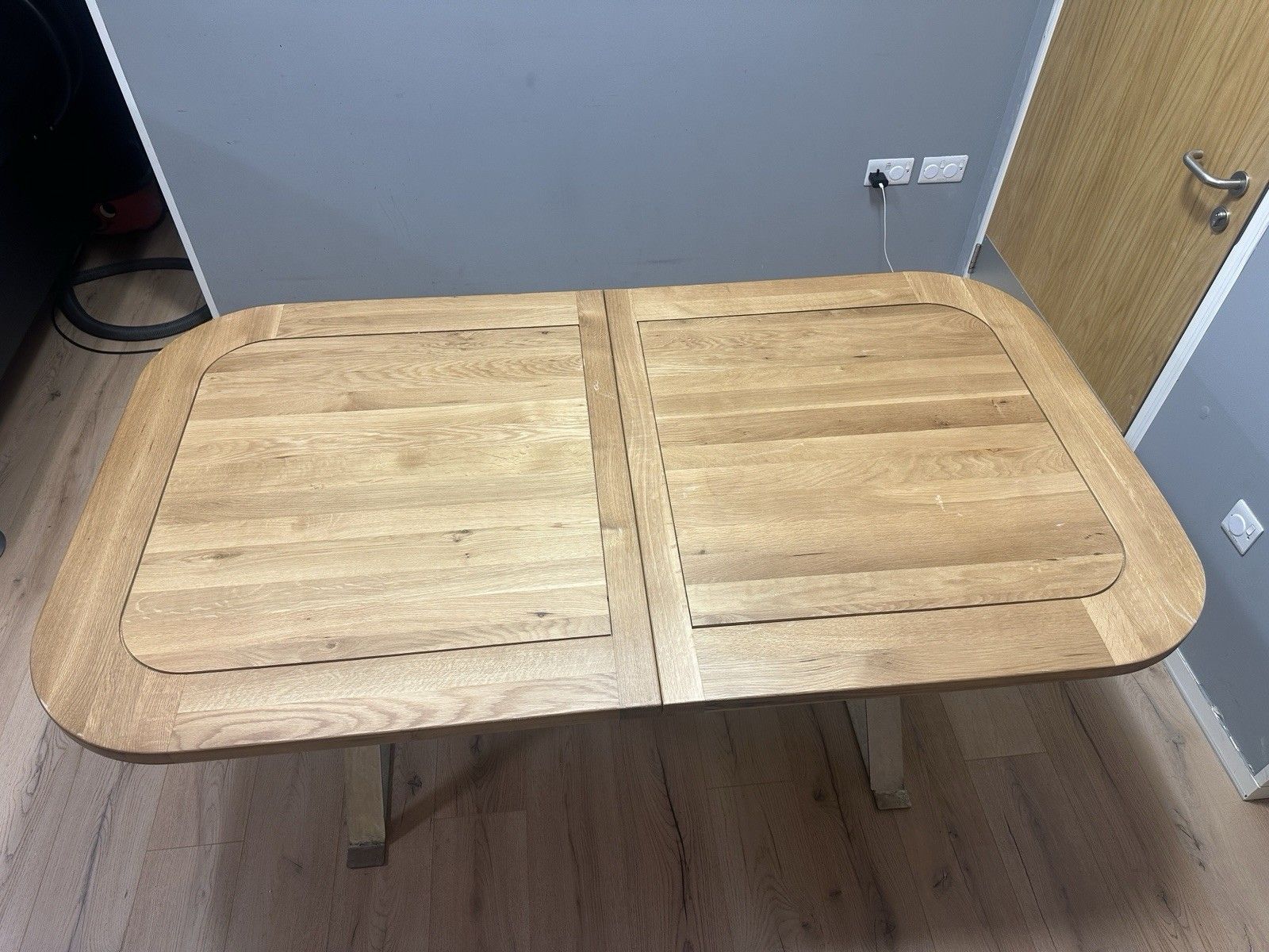 Oak Furnitureland Hercules Solid Natural Extending 10 Seator Dinning Table X Leg photo Furniture