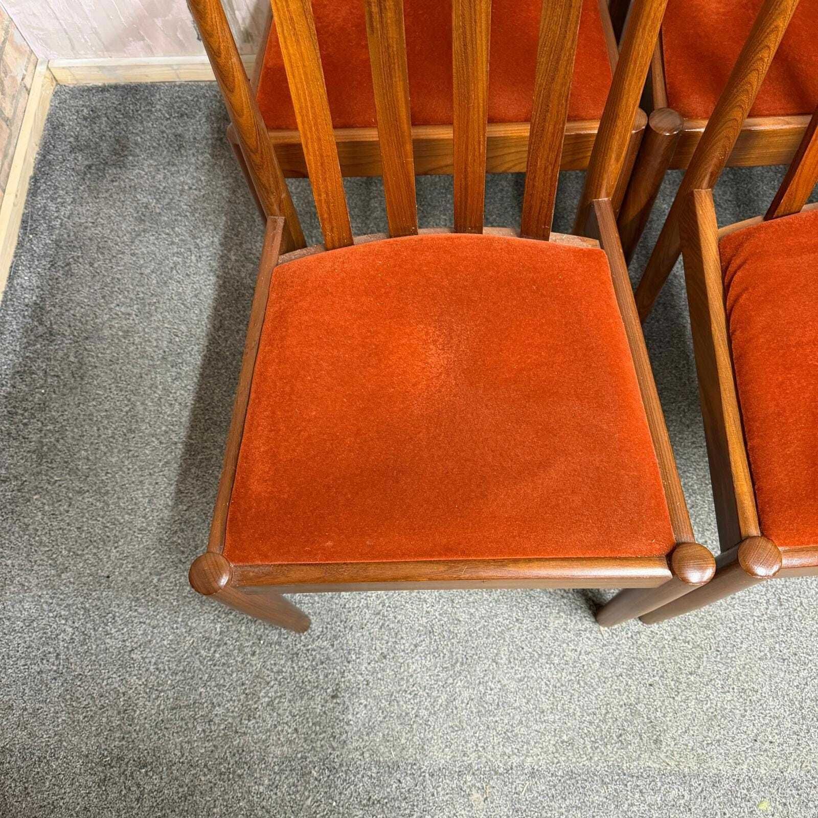 6x Meredew Mid Century Teak Dining Chairs Upholstered Seats 2x Carvers 4x Chairs photo vinterior