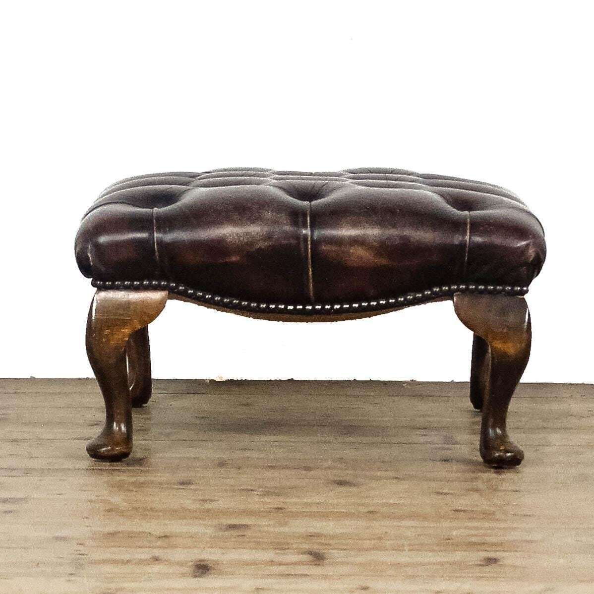 Vintage Leather Chesterfield Footstool | Vintage Furniture | Antique Stool | Stools photo 325.0