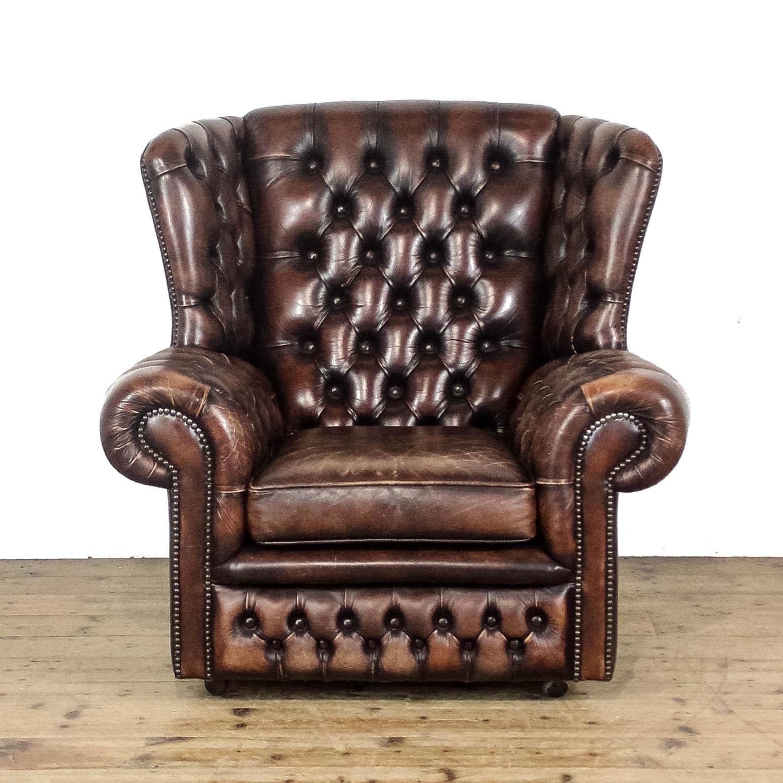 Vintage Brown Chesterfield Armchair | Chesterfield Armchair | Vintage Chair | Vintage Seating | Leather Chair