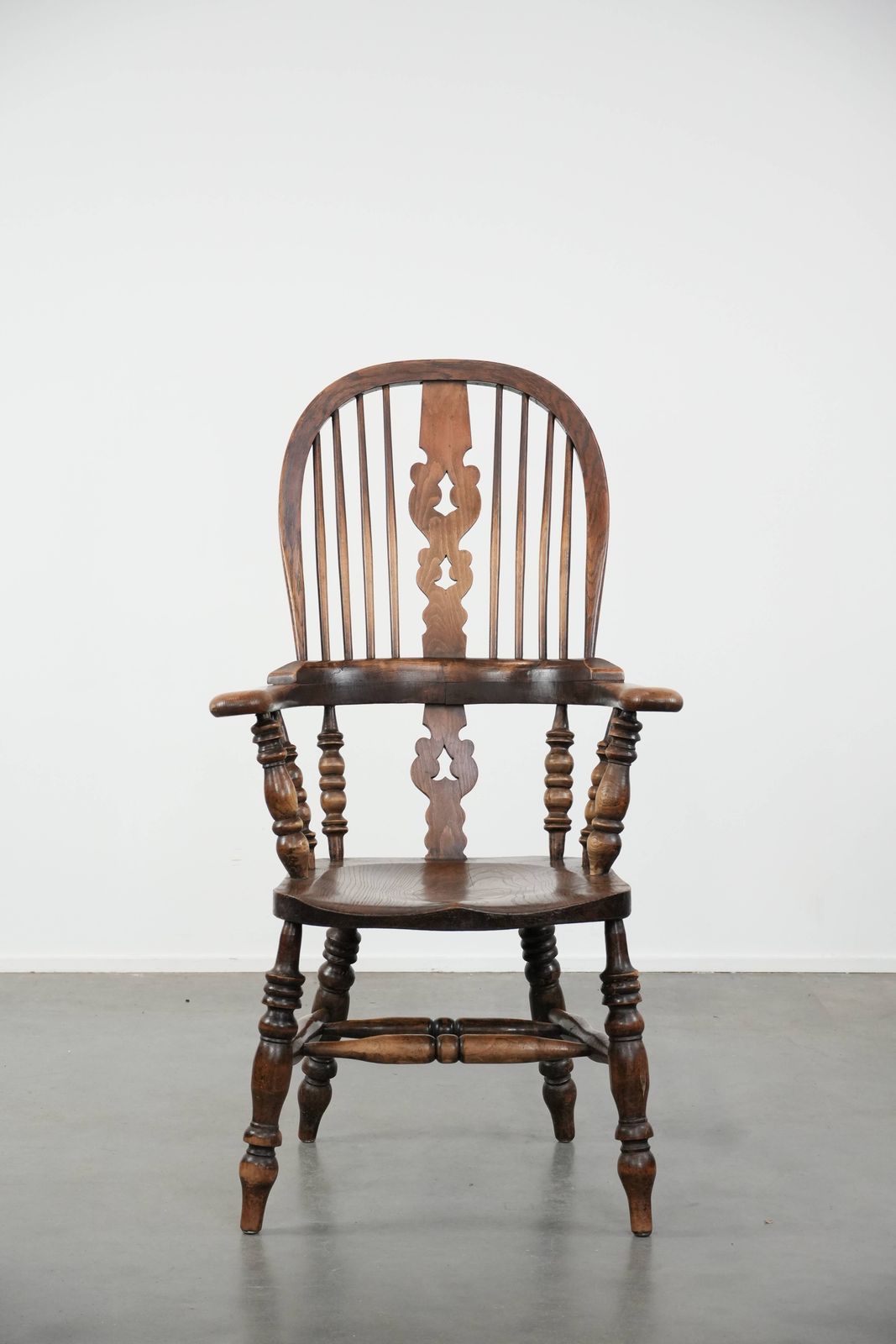 Antique English Highback Windsor Chair From The 18th Century With A Beautiful Color Scheme photo furniture