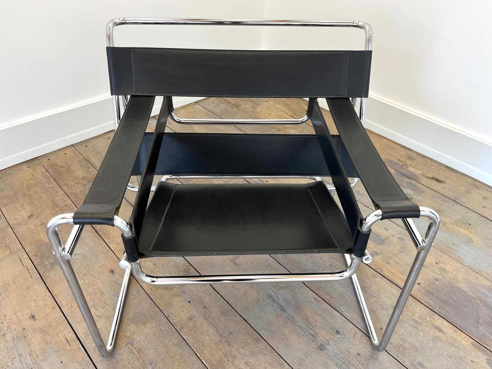 Wassily Chair By Marcel Breuer / Vintage Lounge Chair / Iconic Armchair / Chrome Frame With Leather photo furniture