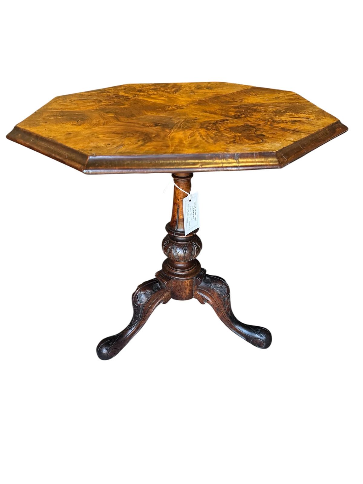 Antique Victorian Small Walnut Lamp / Side / Occasional Table