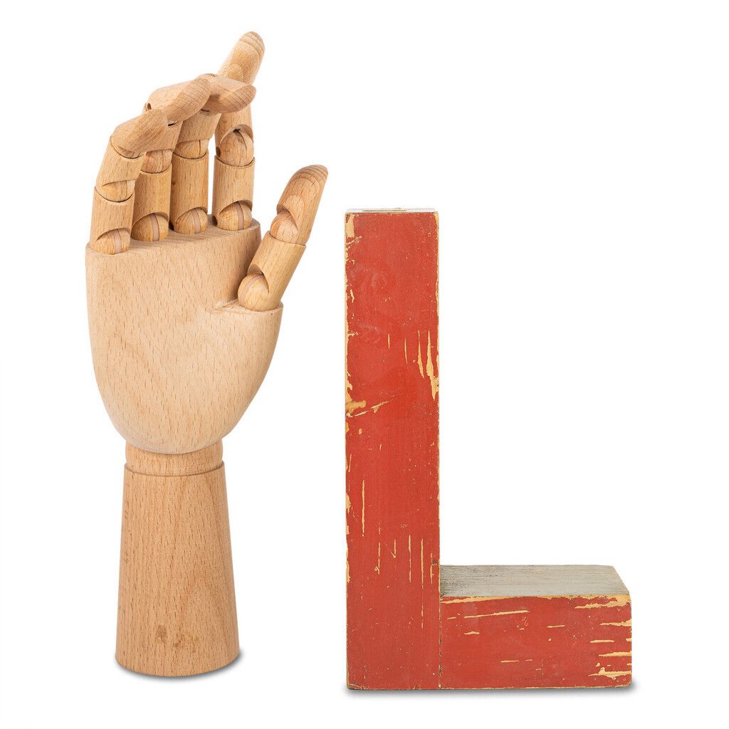 Wooden Letter "L", 1990s, Vintage photo furniture
