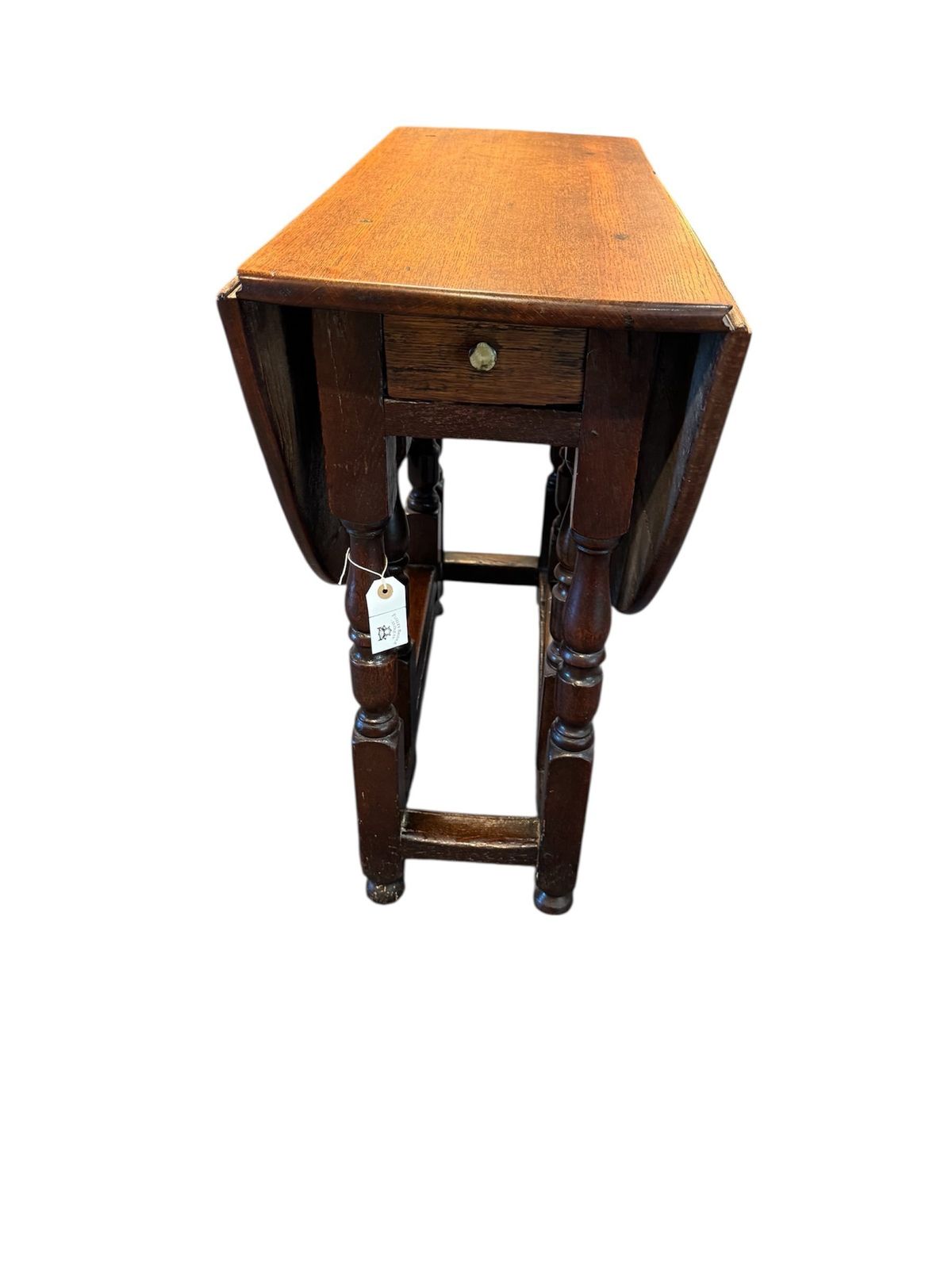 Antique Georgian George III Solid Oak Drop Leaf Gate Leg Small Table photo for sale