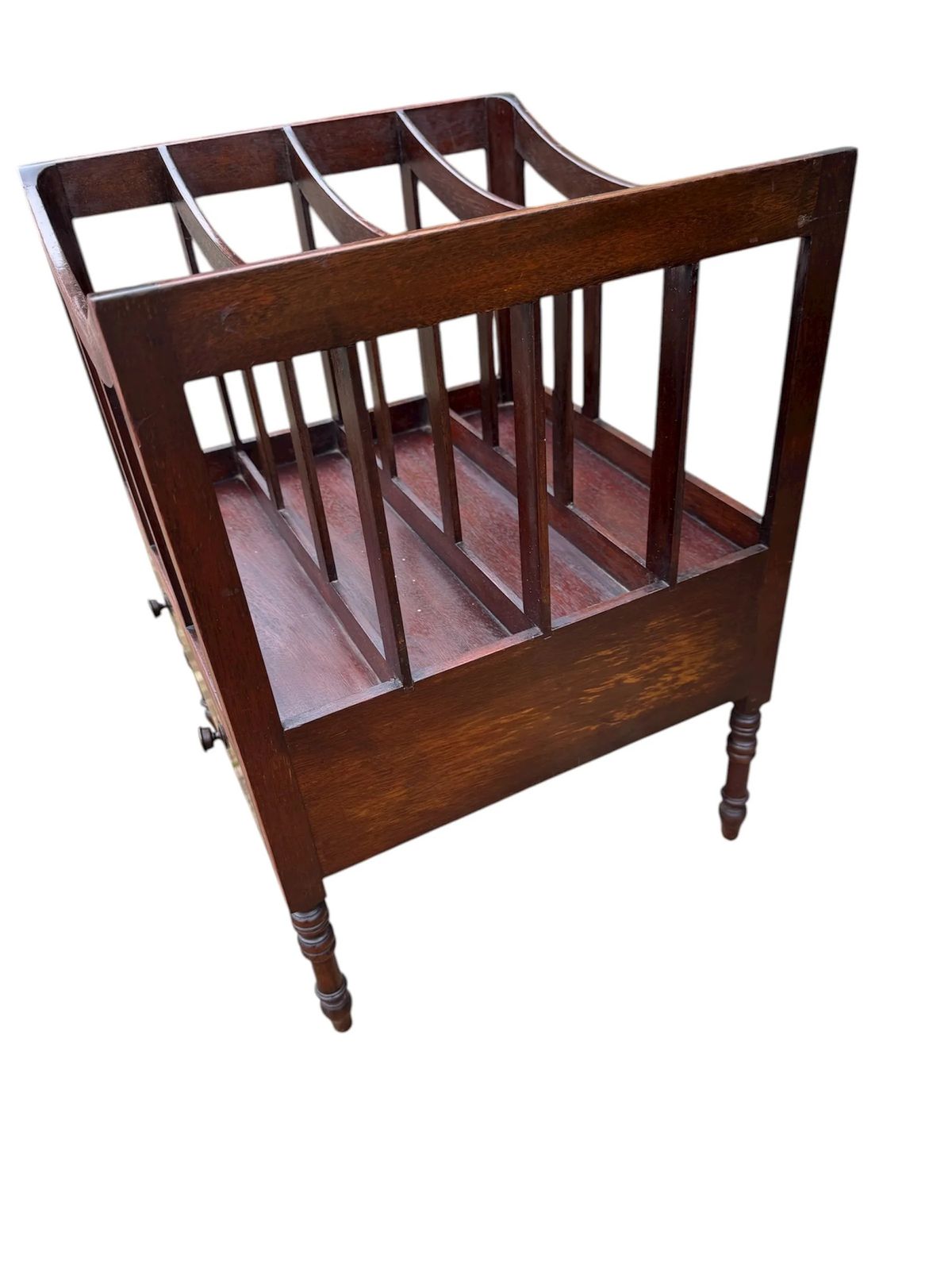 Antique Elegant Regency Period Mahogany Canterbury With Single Drawer photo 165.0
