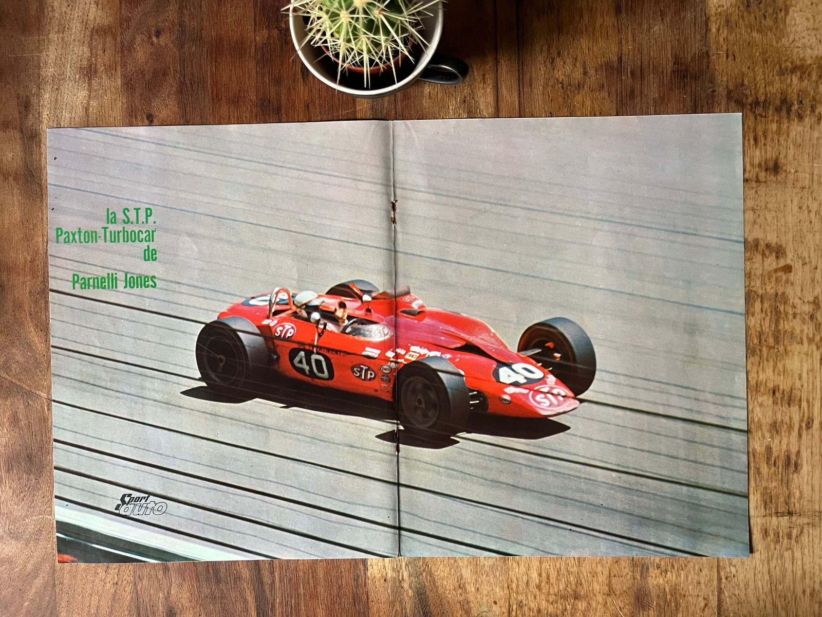 Vintage Car Print Parnelli Jones Stp Turbo Car 1967 photo furniture