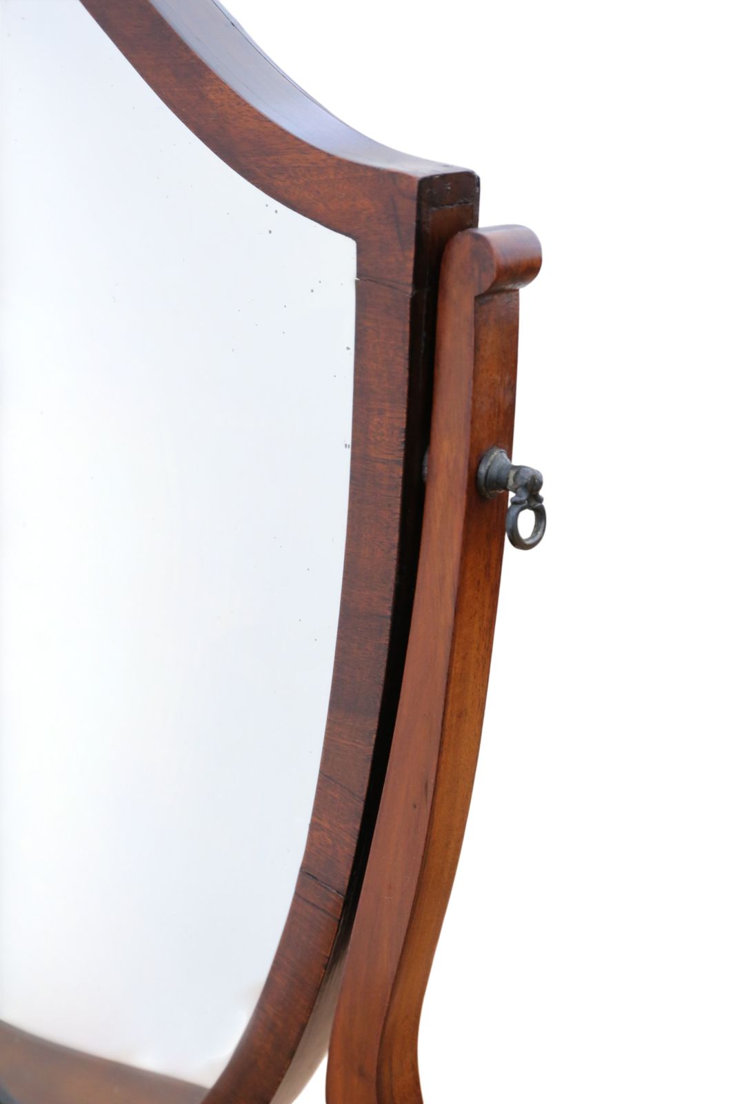 Antique 19th Century Serpentine Shield Shaped Mahogany Dressing Table Mirror – Fine Quality photo 895.0