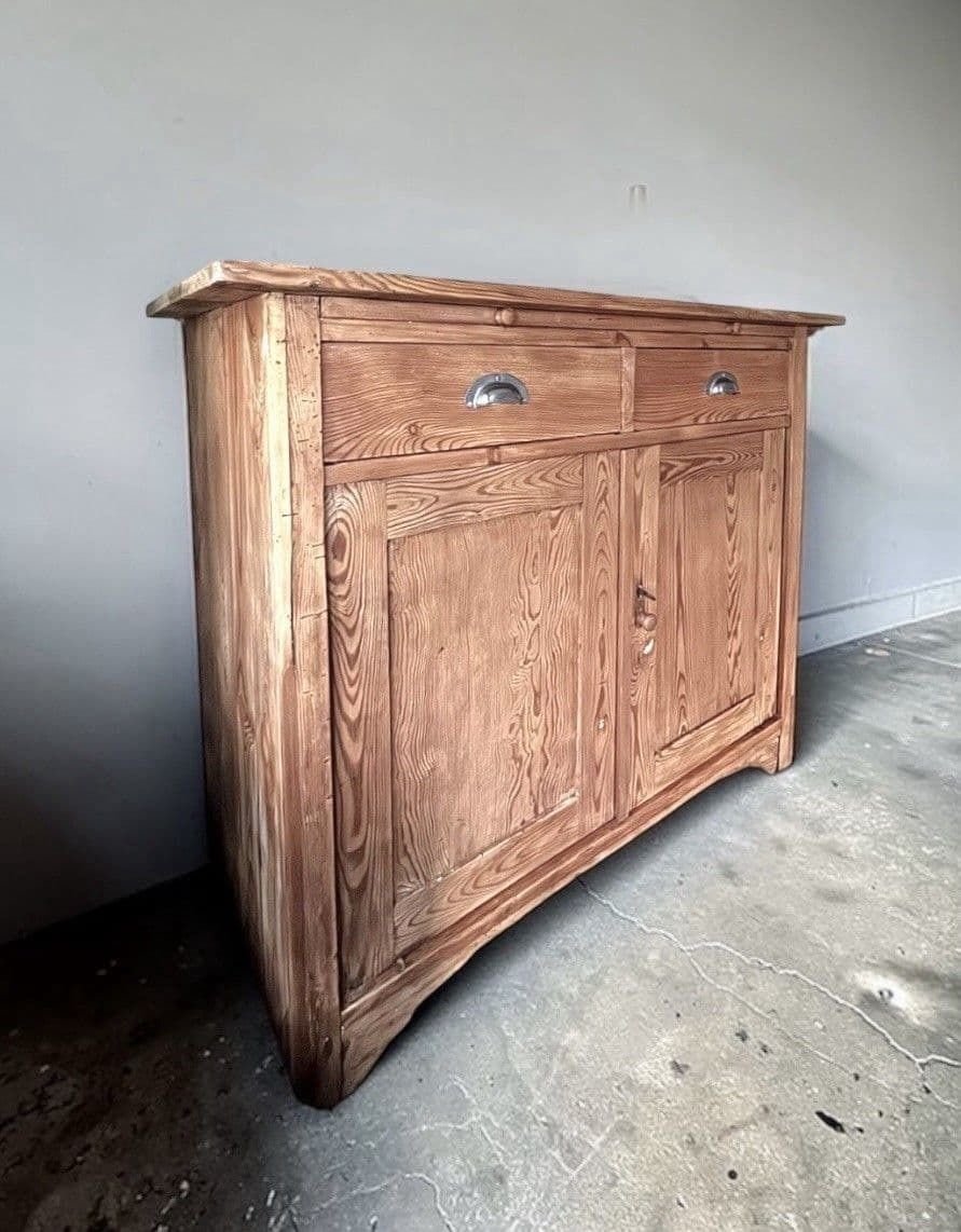 Antique Early 1900’s Solid Pine Sideboard Dresser Server Cupboard photo for sale