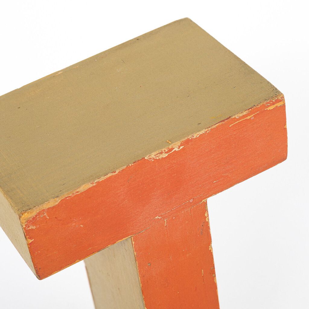 Wooden Letter "T", 1990s, Vintage photo vinterior