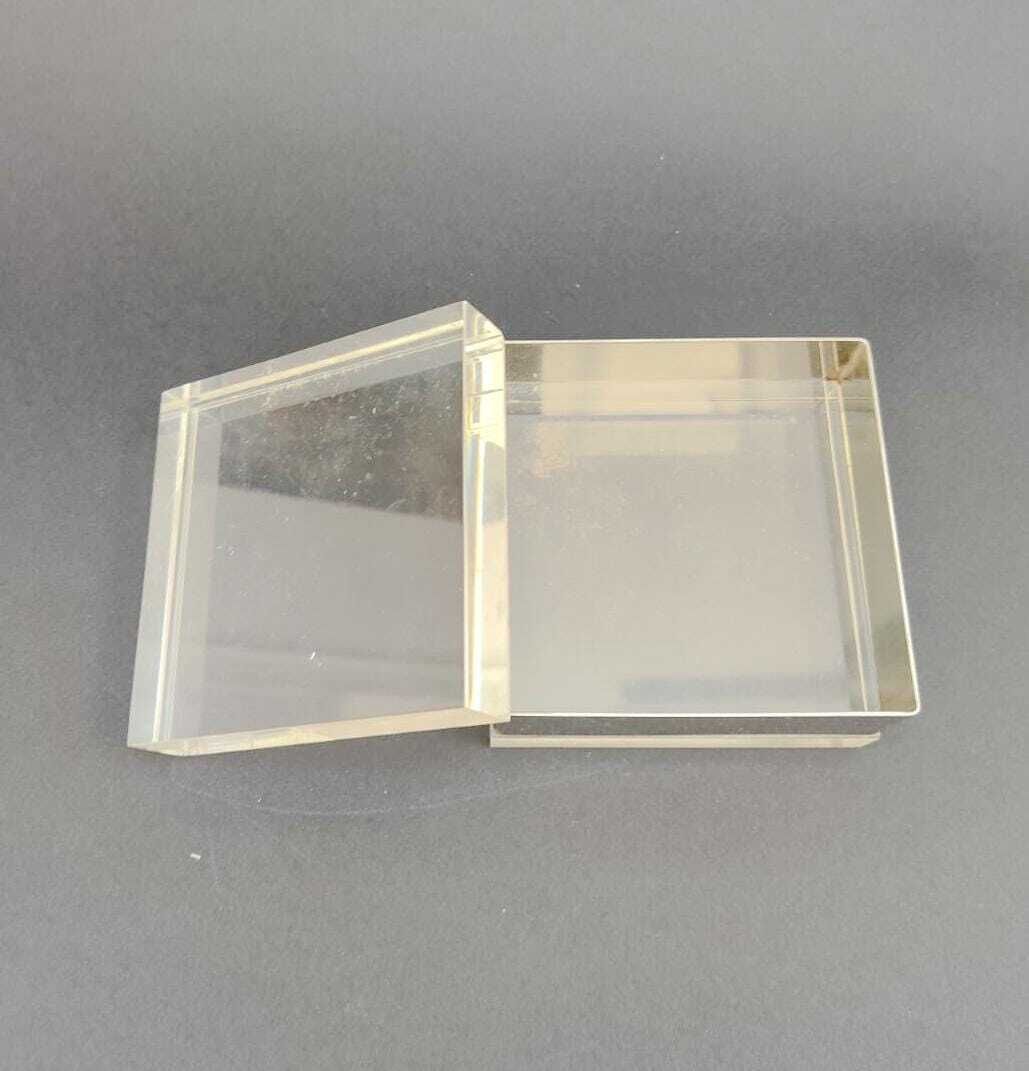 Vintage Lucite And Brass Box By Alessandro Albrizzi, Hollywood Regency Romeo Rega, 1970s photo for sale