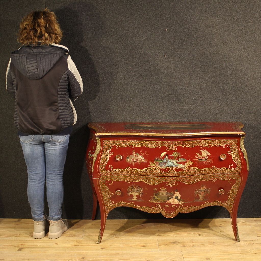 French Lacquered, Painted And Gilded Chinoiserie Commode photo 3750.0