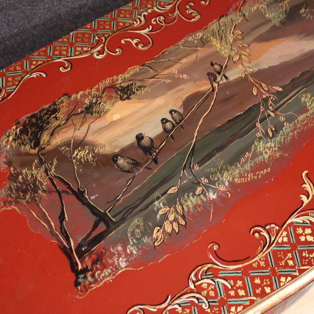 Furniture French Lacquered, Painted And Gilded Chinoiserie Commode photo