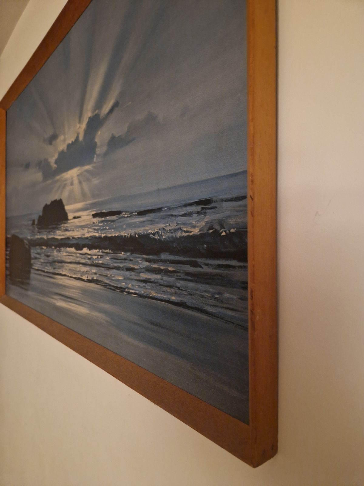 Limited Edition Framed Print Of "Moonlight Seascape" By Peter Ellenshaw photo for sale