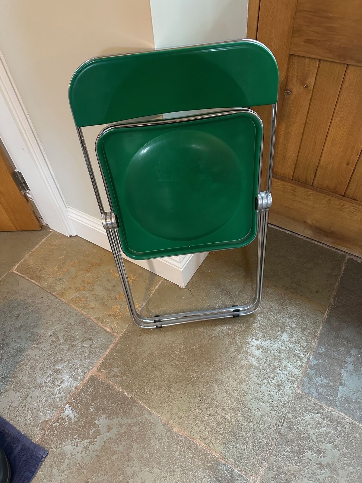 Giancarlo Piretti Green And Chrome Folding Plia Chairs For Castelli, 1970s photo 1200.0