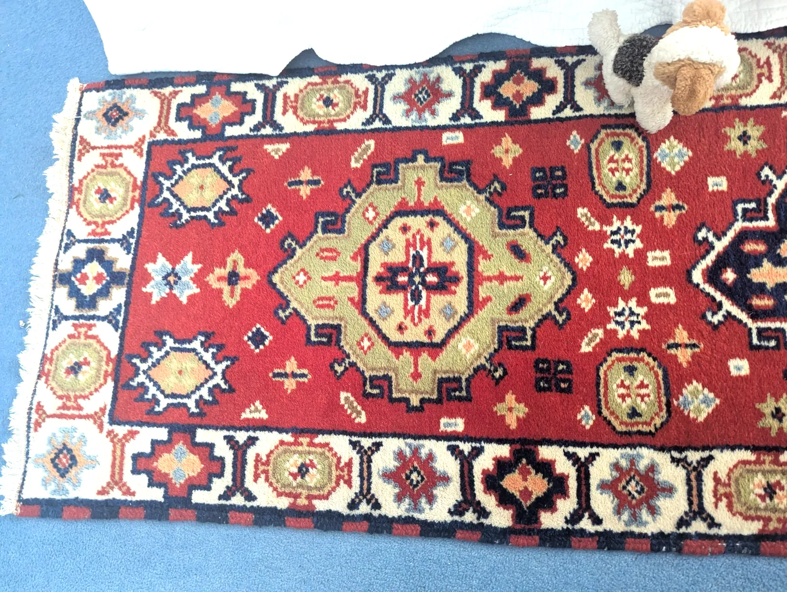 photo furniture Antique Indian Rug Hand Made Oriental Wool Vintage Medium Runner 205 X 67cm