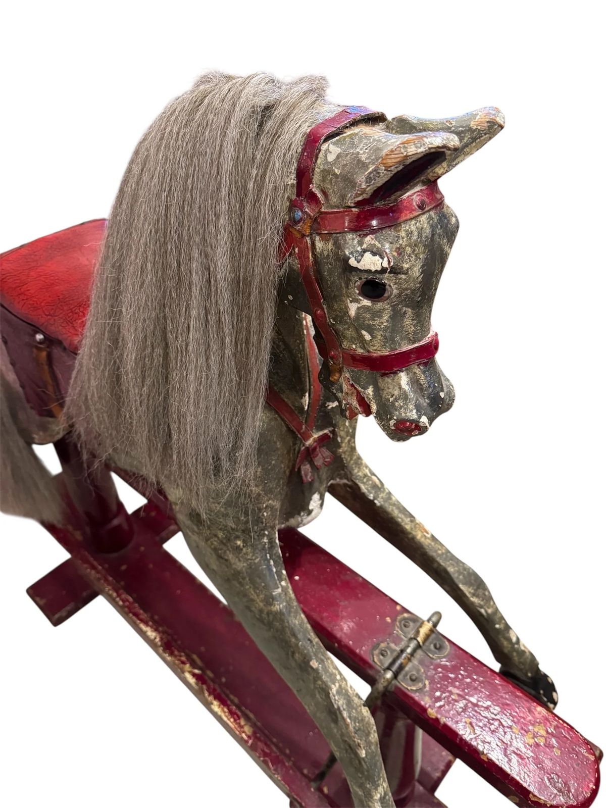 Antique Victorian Painted Dapple Grey Rocking Horse photo for sale