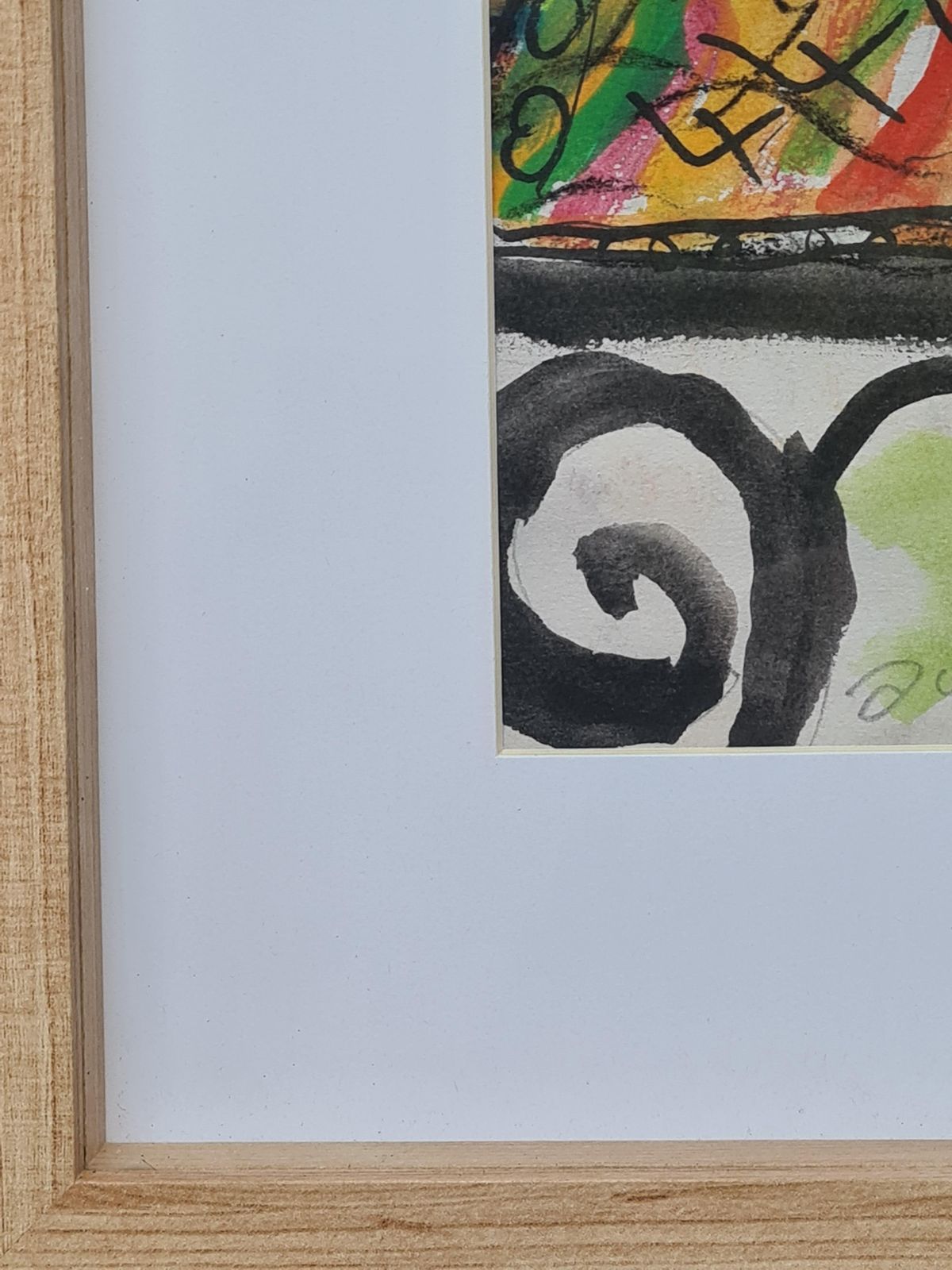 Joelle Gainon, Flowers In A Pot, French Mid Century Watercolour, Follower Of Henri Matisse photo vintage