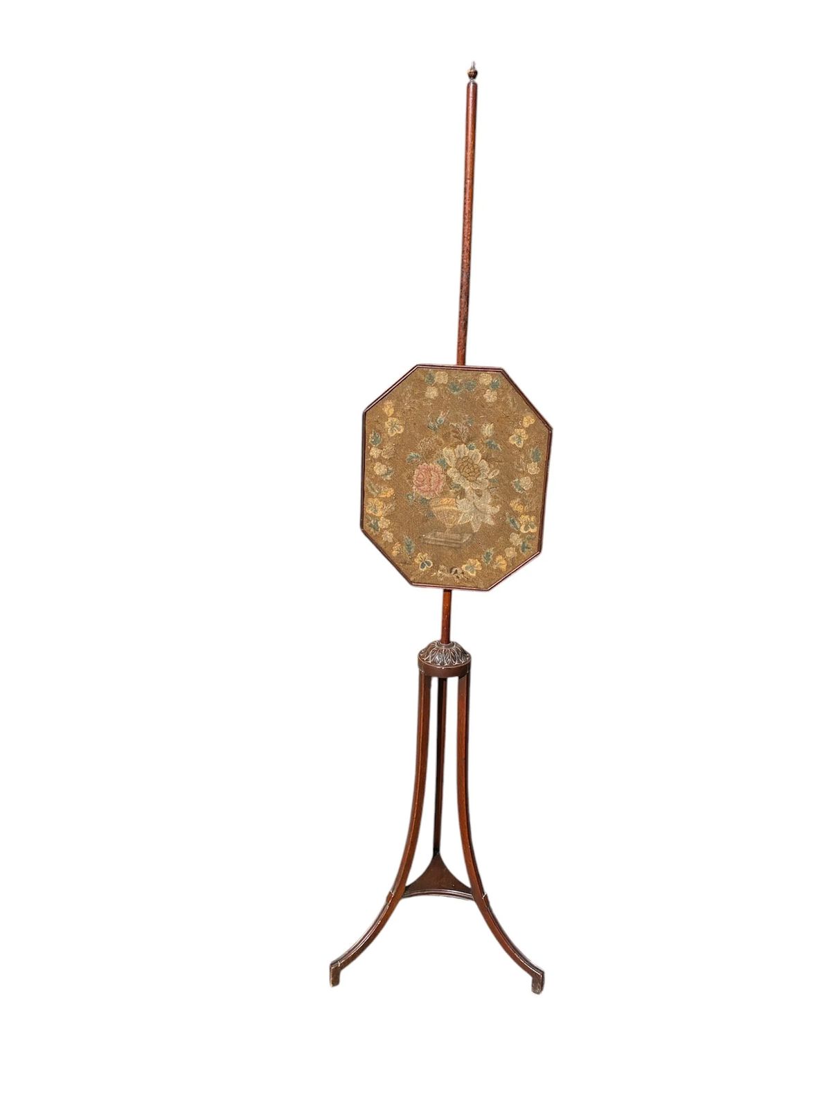 Antique Late Georgian Mahogany Needlework Tapestry Pole Screen photo furniture