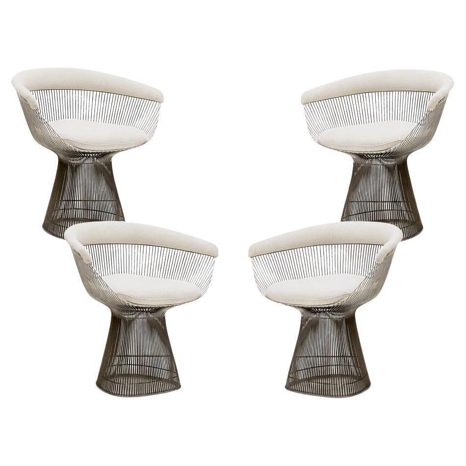 Set Of Four Chairs Designed By Warren Platner With Steel Structure, 1960's