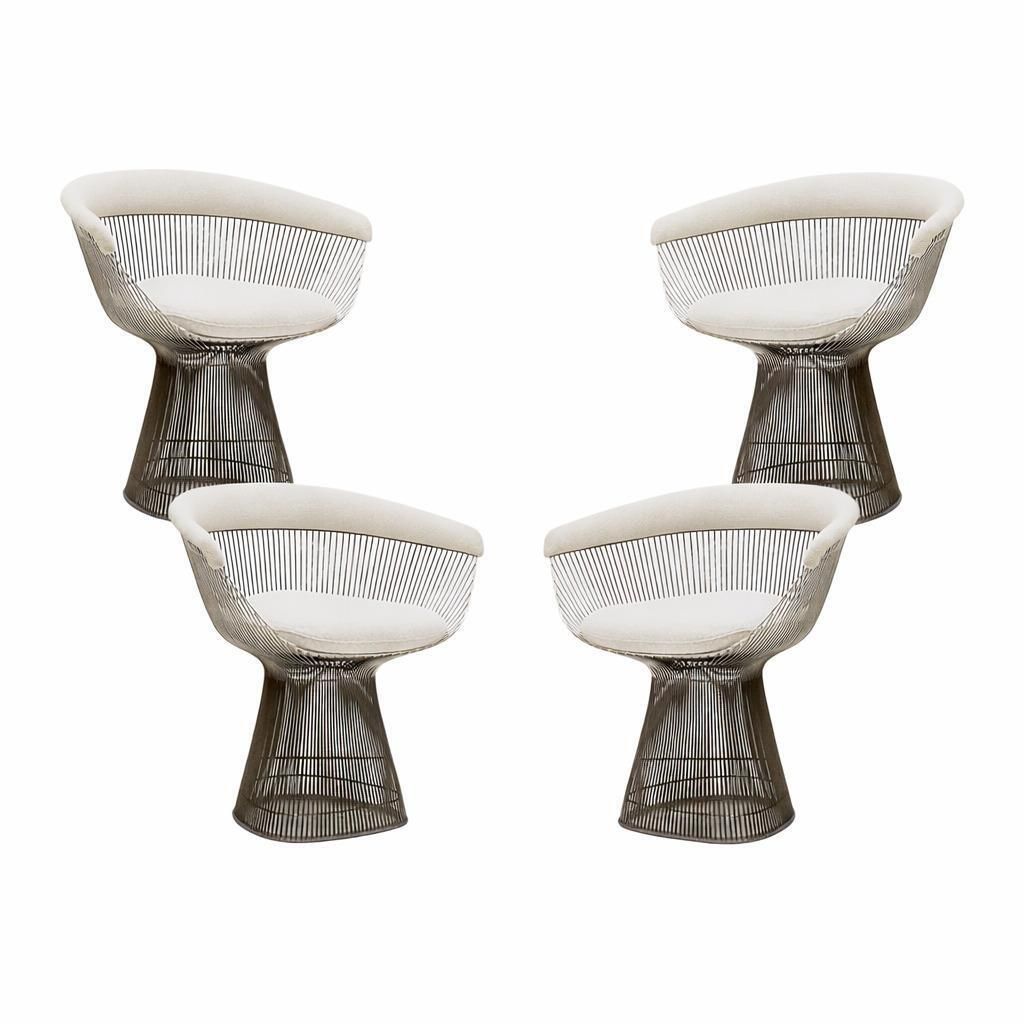 Set Of Four Chairs Designed By Warren Platner With Steel Structure, 1960's photo furniture