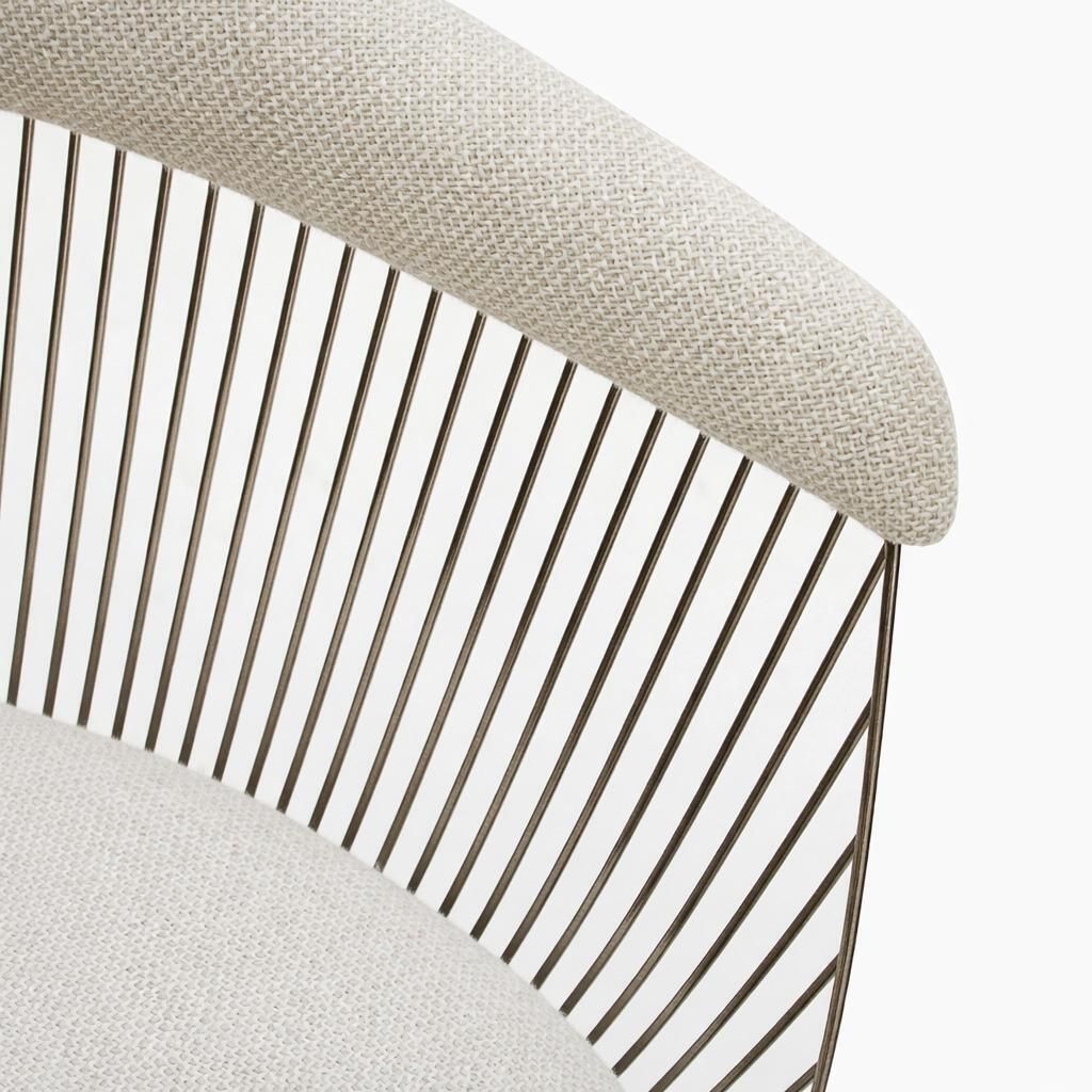 Set Of Four Chairs Designed By Warren Platner With Steel Structure, 1960's photo vintage