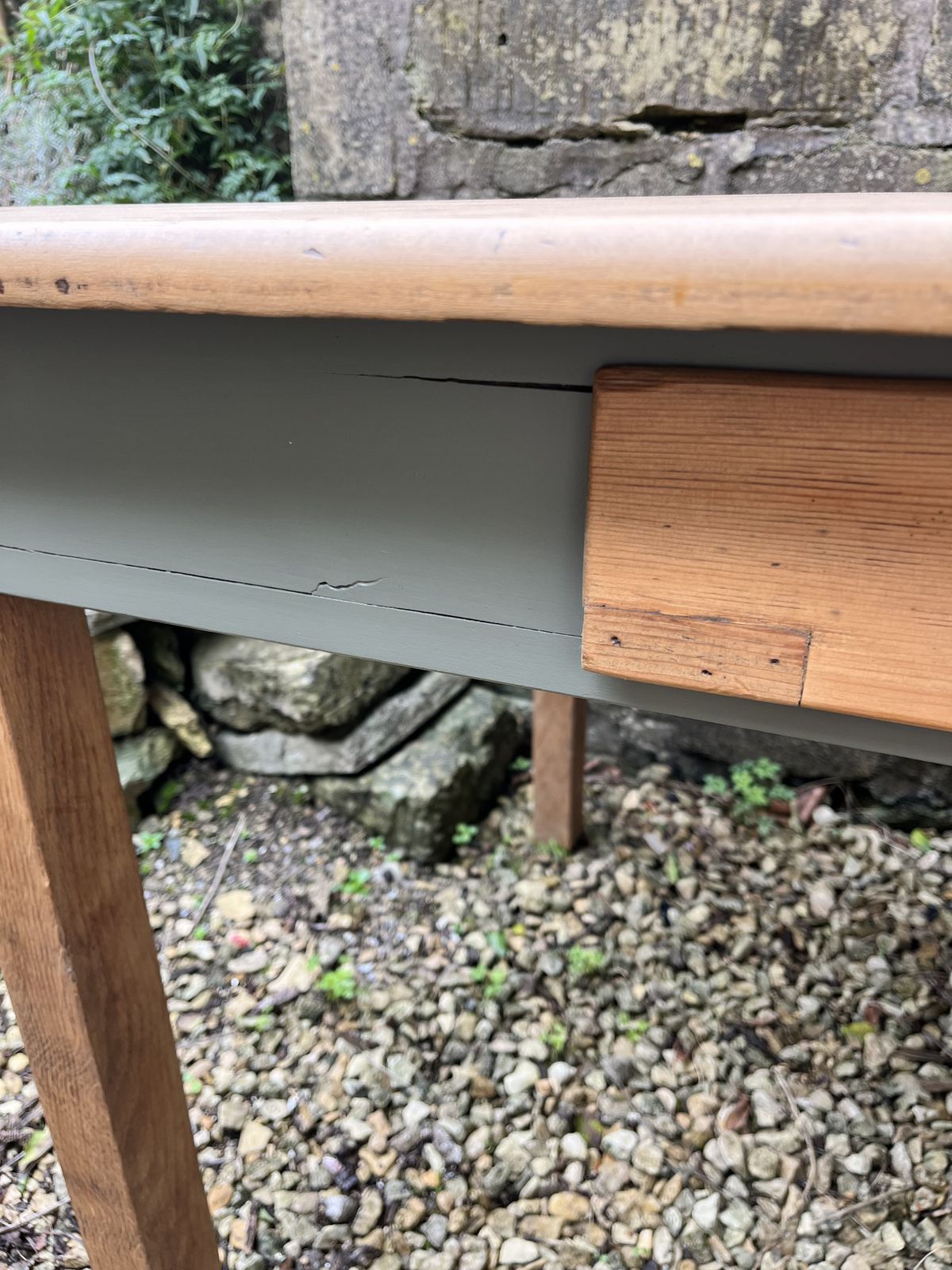 1930’s Oak And Beech Kitchen Table With Detachable Legs photo 365.0