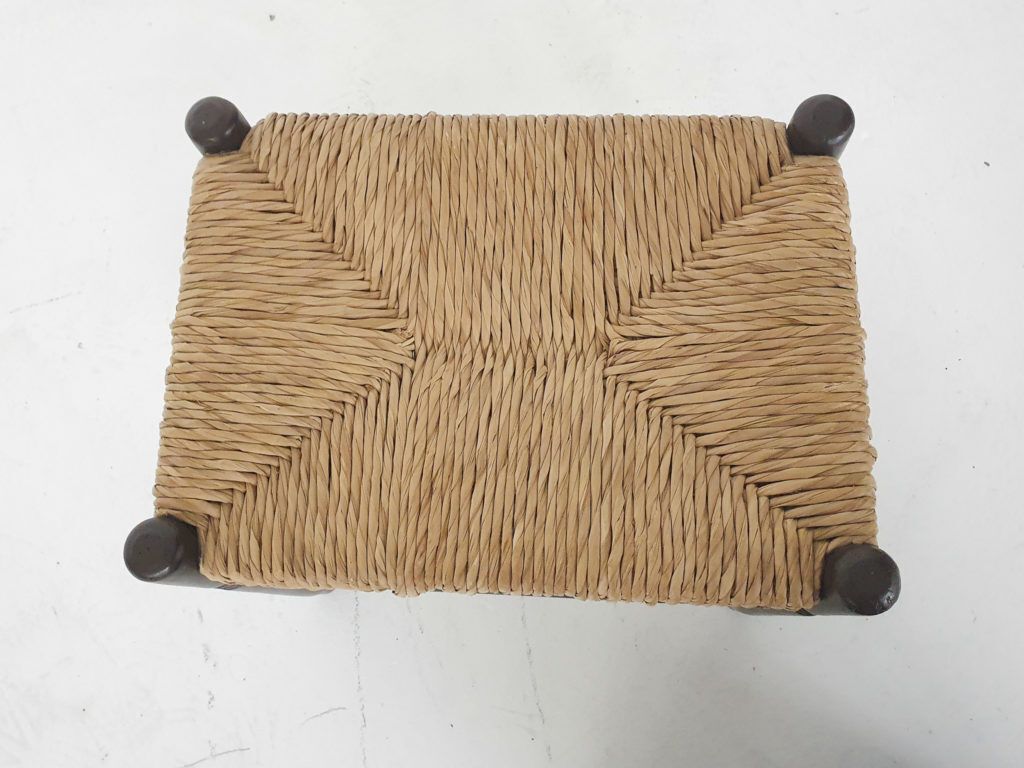 Vintage Rattan And Wooden Stool, France, 1960's photo Furniture