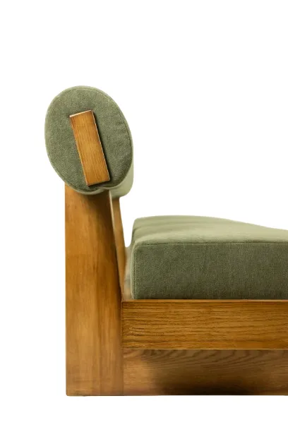 3 Seater Sofa In Light Ash Wood And Green Mohair Velvet. Contemporary photo 4500.0