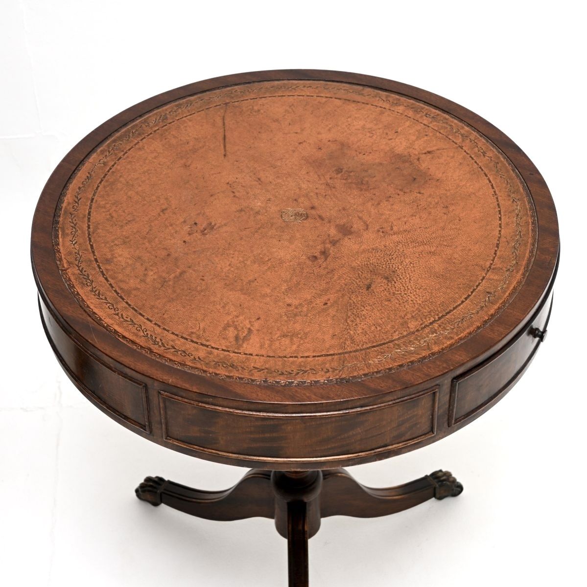 Pair Of Antique Mahogany Leather Top Drum Tables photo buy
