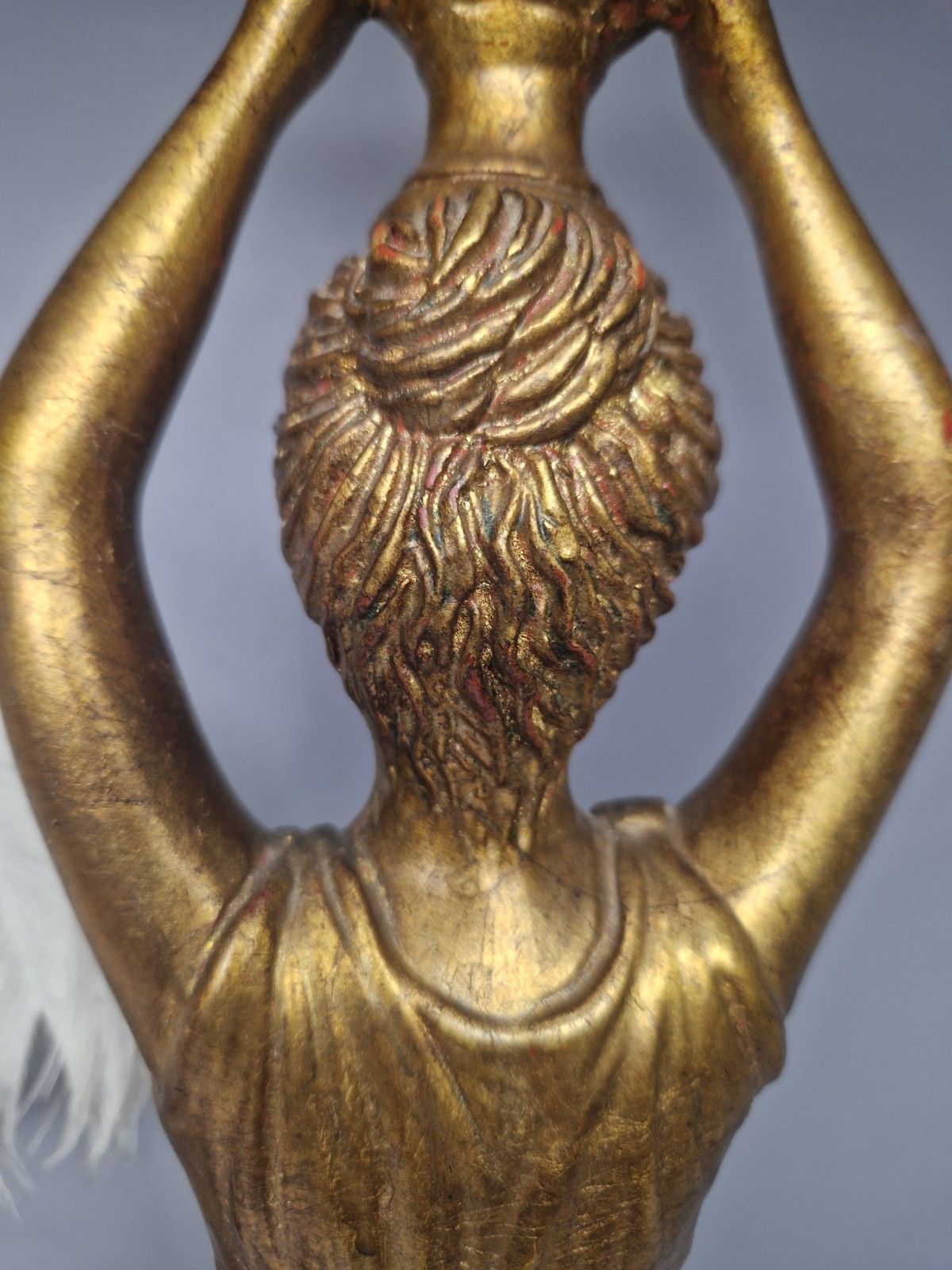 photo for sale Vintage Tall Neoclassical Table Lamp Robed Grecian Woman Urn Country Decor