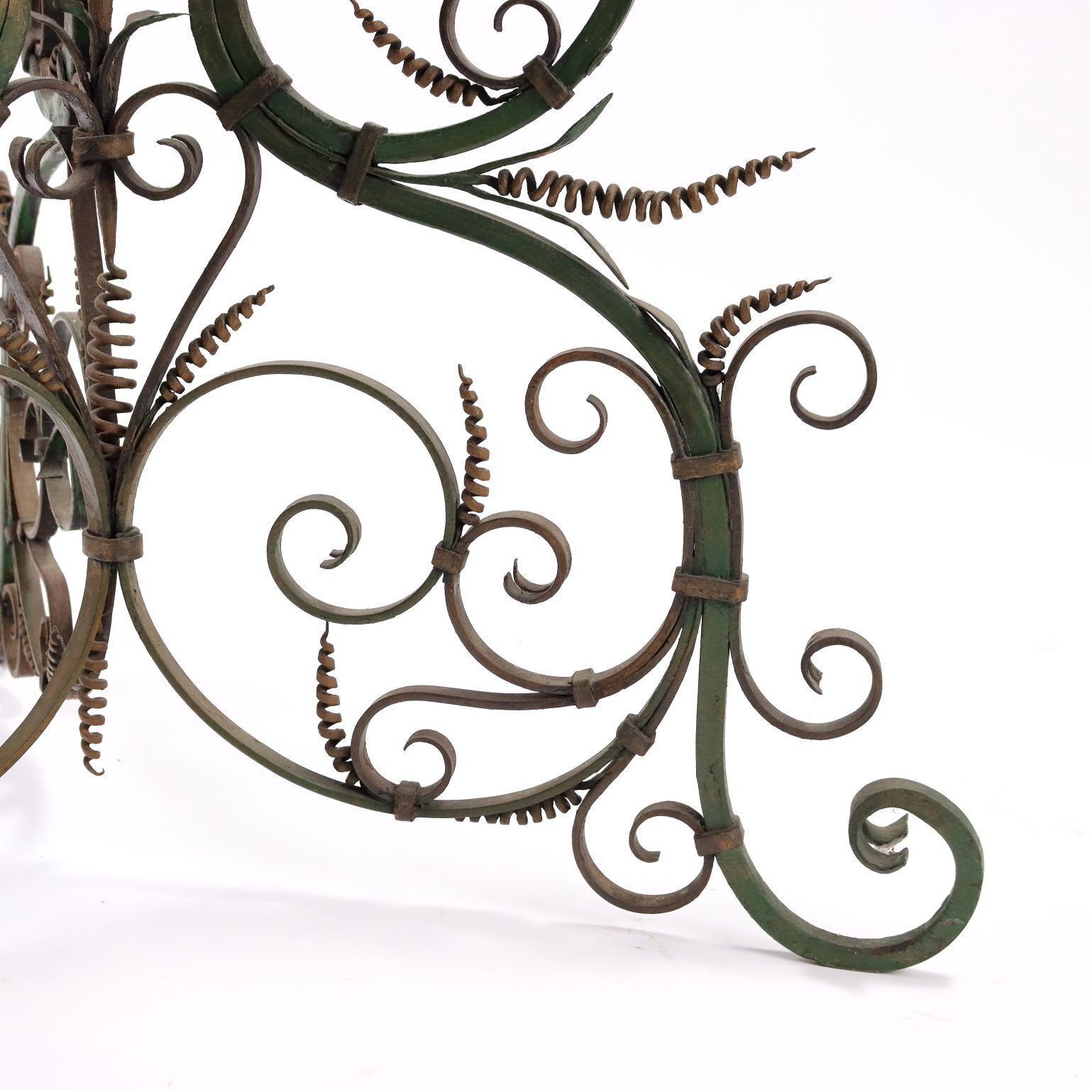 Antique Trestle Wrought Iron With Copper Basin Early XX Century photo vintage
