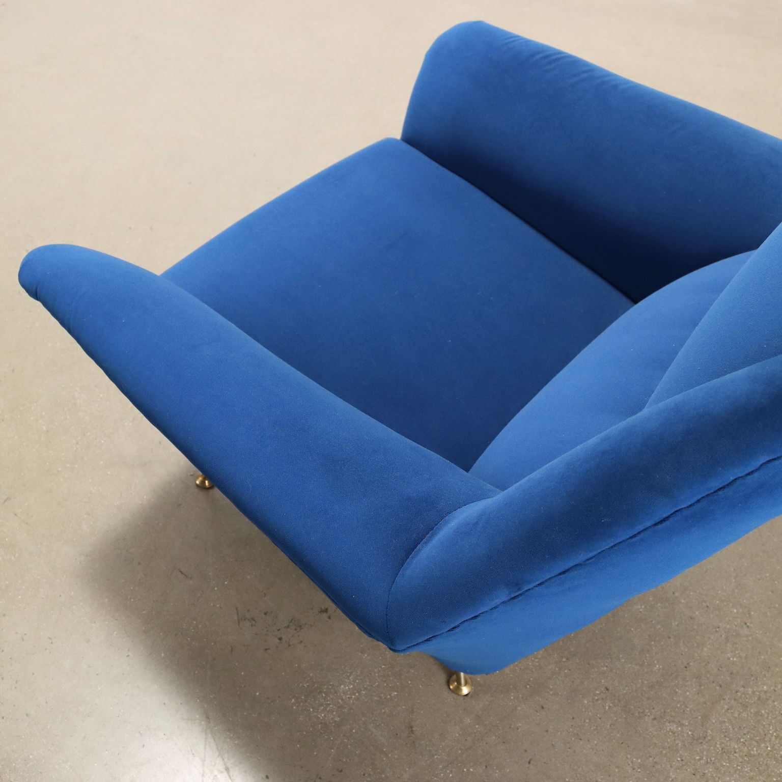 Vintage Armchair Fabric Metal Brass Italy 1950s 1960s photo buy