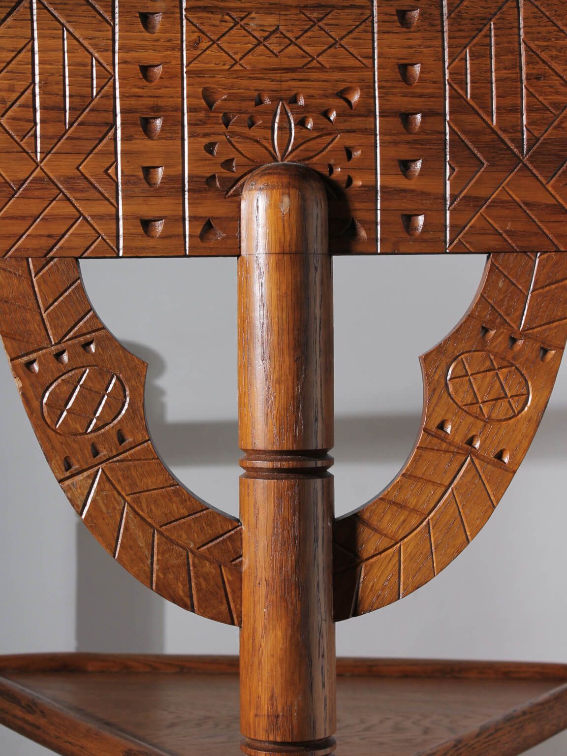 Swedish Carved Oak Monk Chair, 1930s photo furniture
