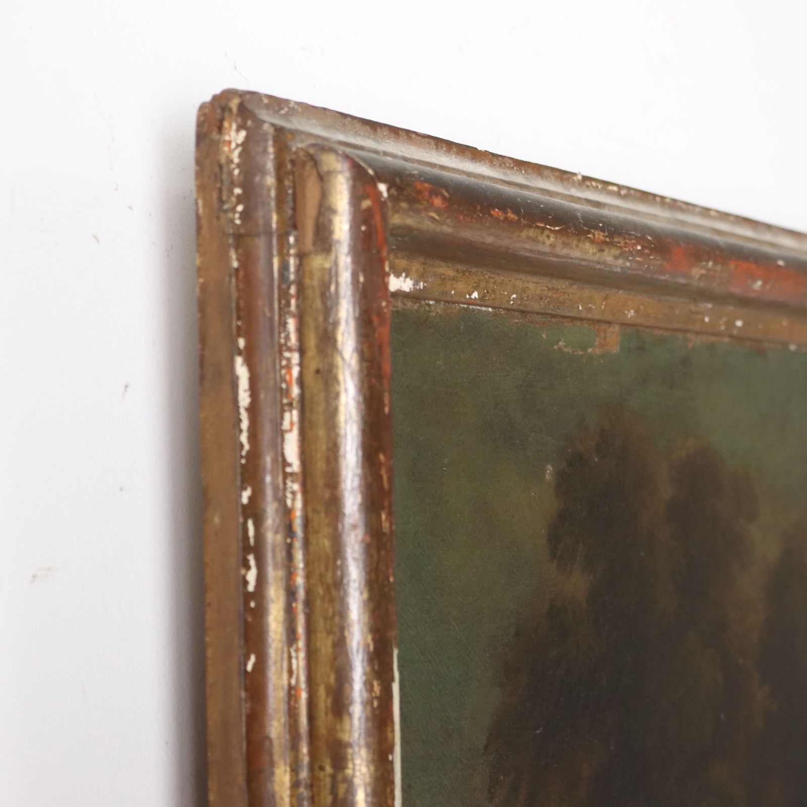 Art Antique Painting Preaching Scene Oil On Canvas XVIII Century photo