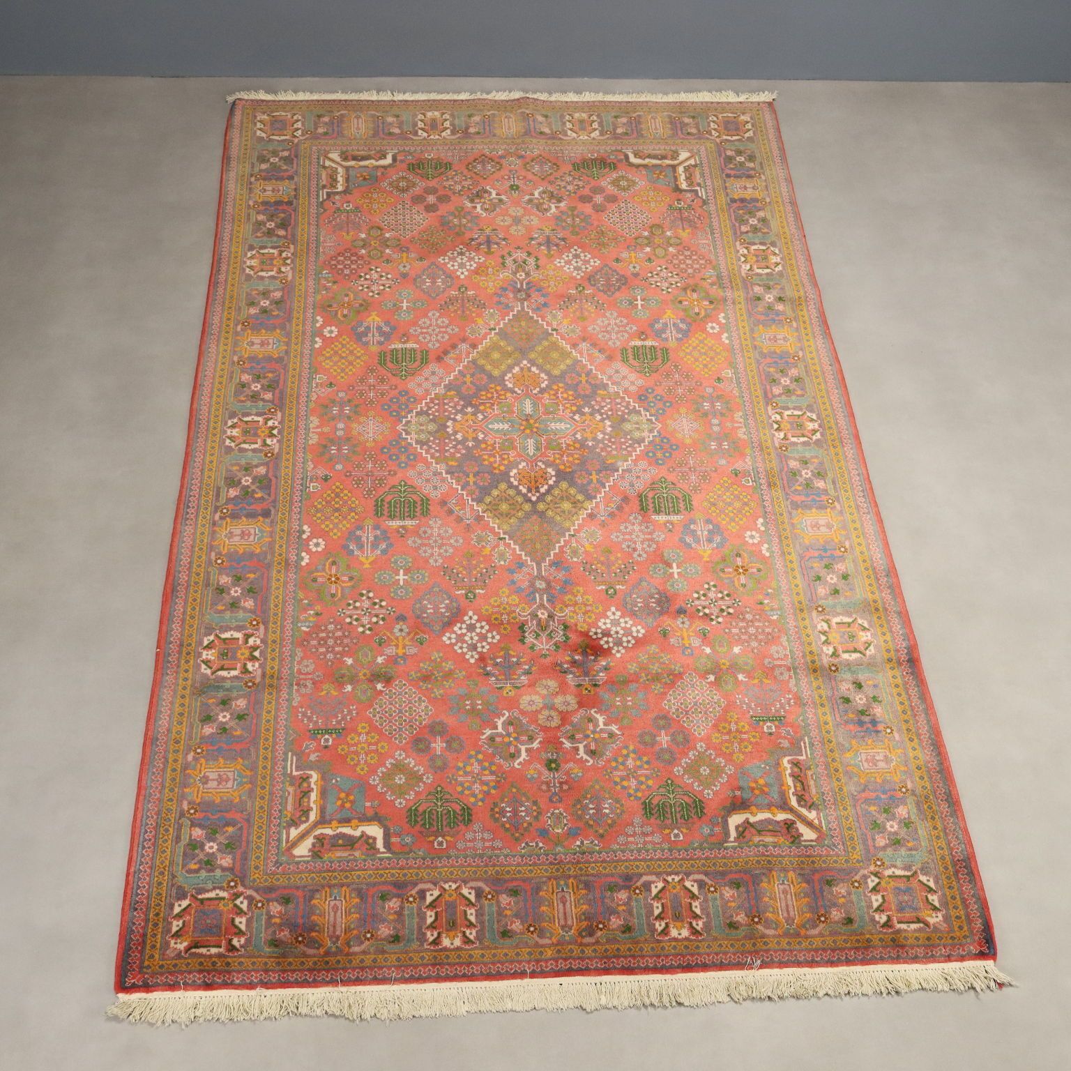 Antique Asian Carpet Cotton Thin Knot Handmade 102 X 59 In photo Textiles