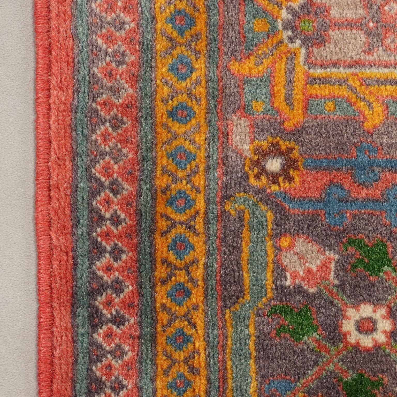 Antique Asian Carpet Cotton Thin Knot Handmade 102 X 59 In photo vintage