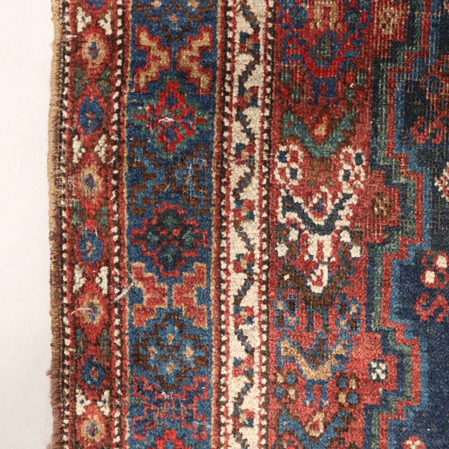 Antique Asian Carpet Wool Thin Knot Handmade 73 X 57 In photo vintage