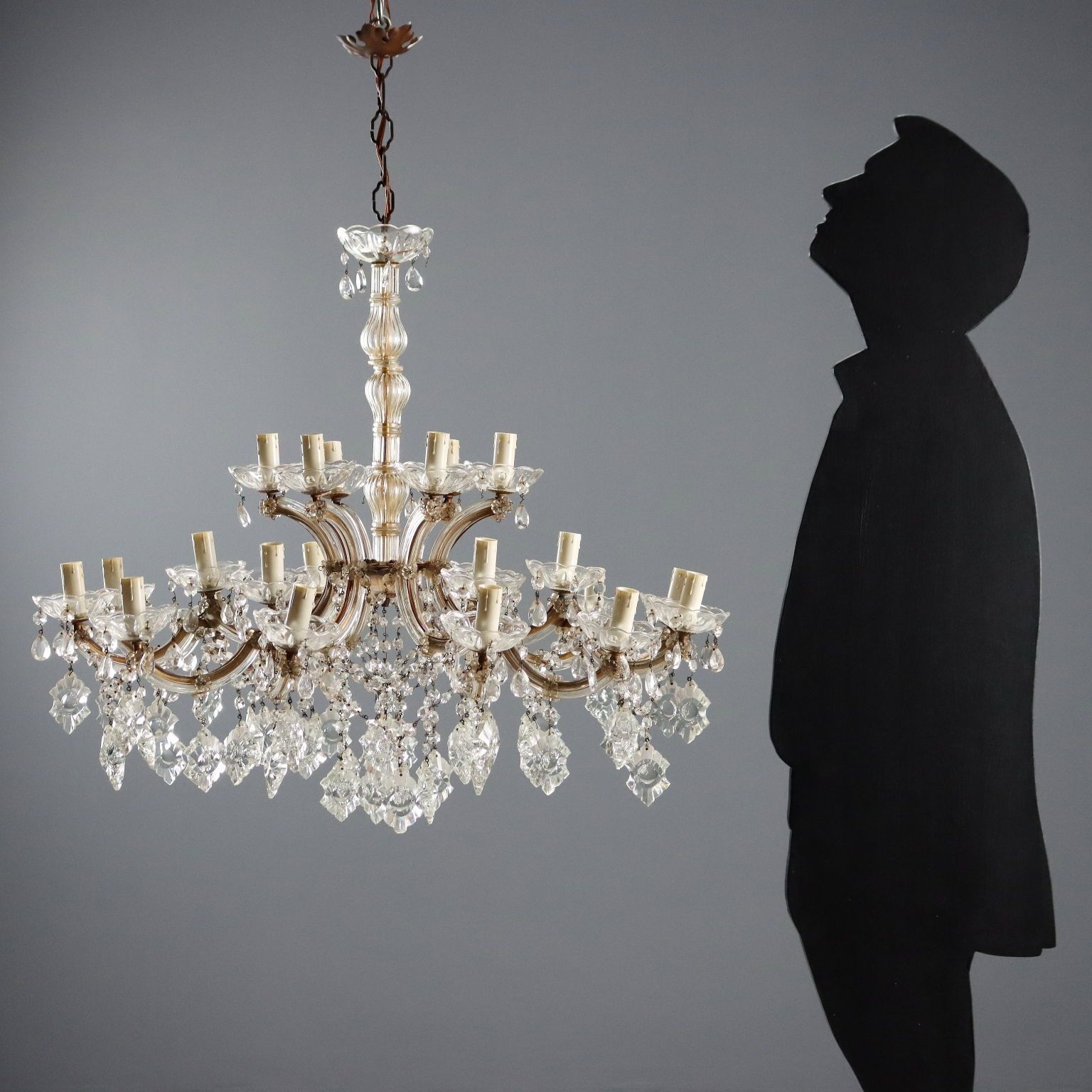 Antique Chandelier Maria Theresa Style 24 Lights Italy XX Century photo furniture