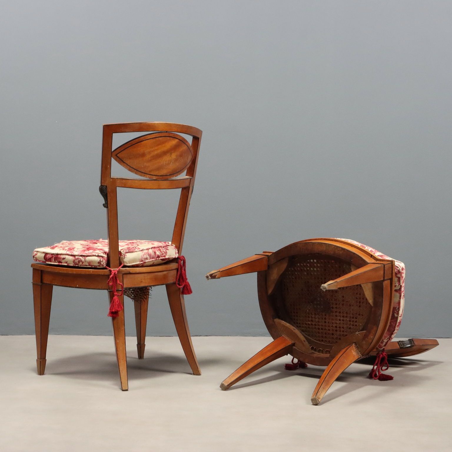 Furniture Chairs Regency Style Mahogany Fabric XX Century photo