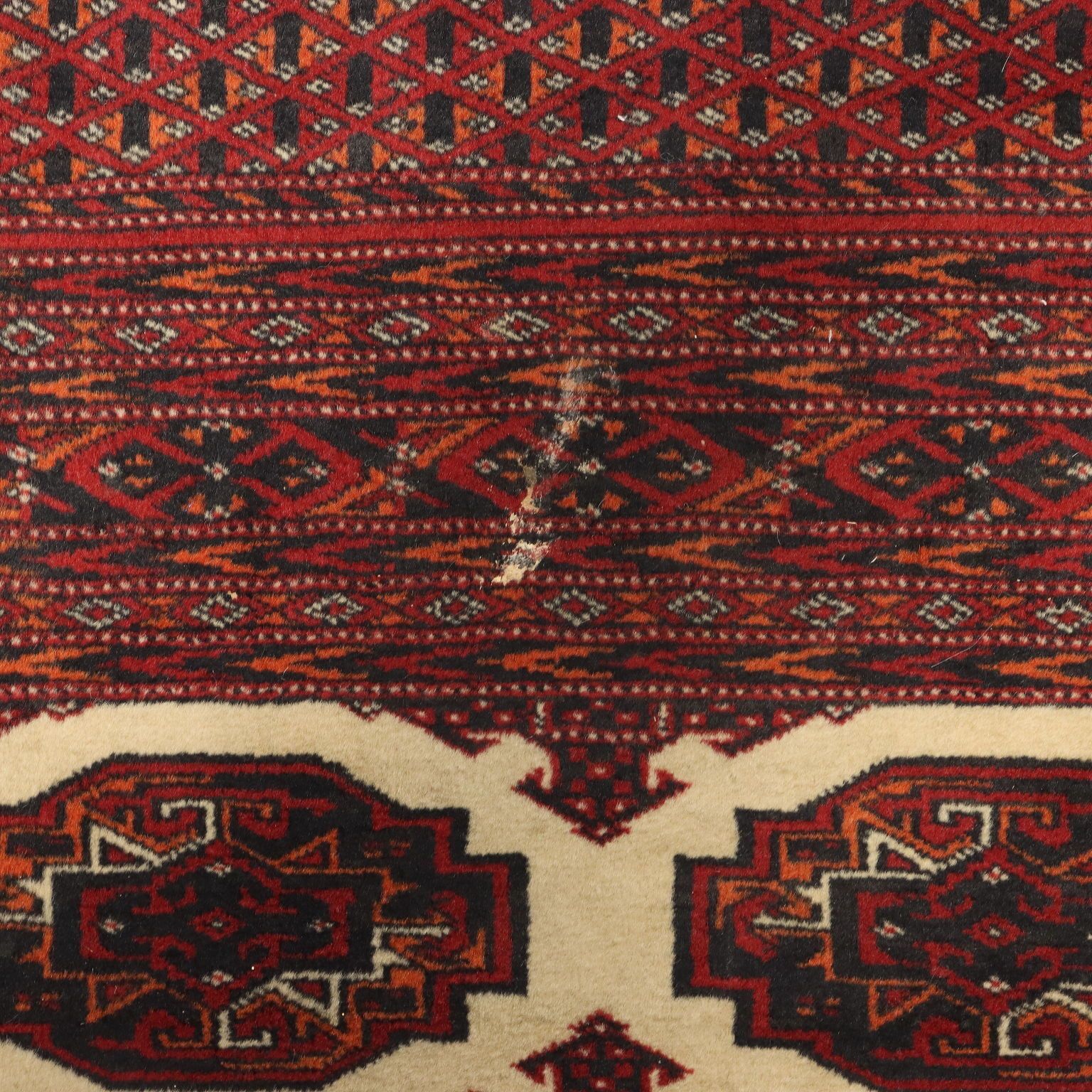 Antique Asian Carpet Cotton Wool Thin Knot 71 X 50 In photo vinterior