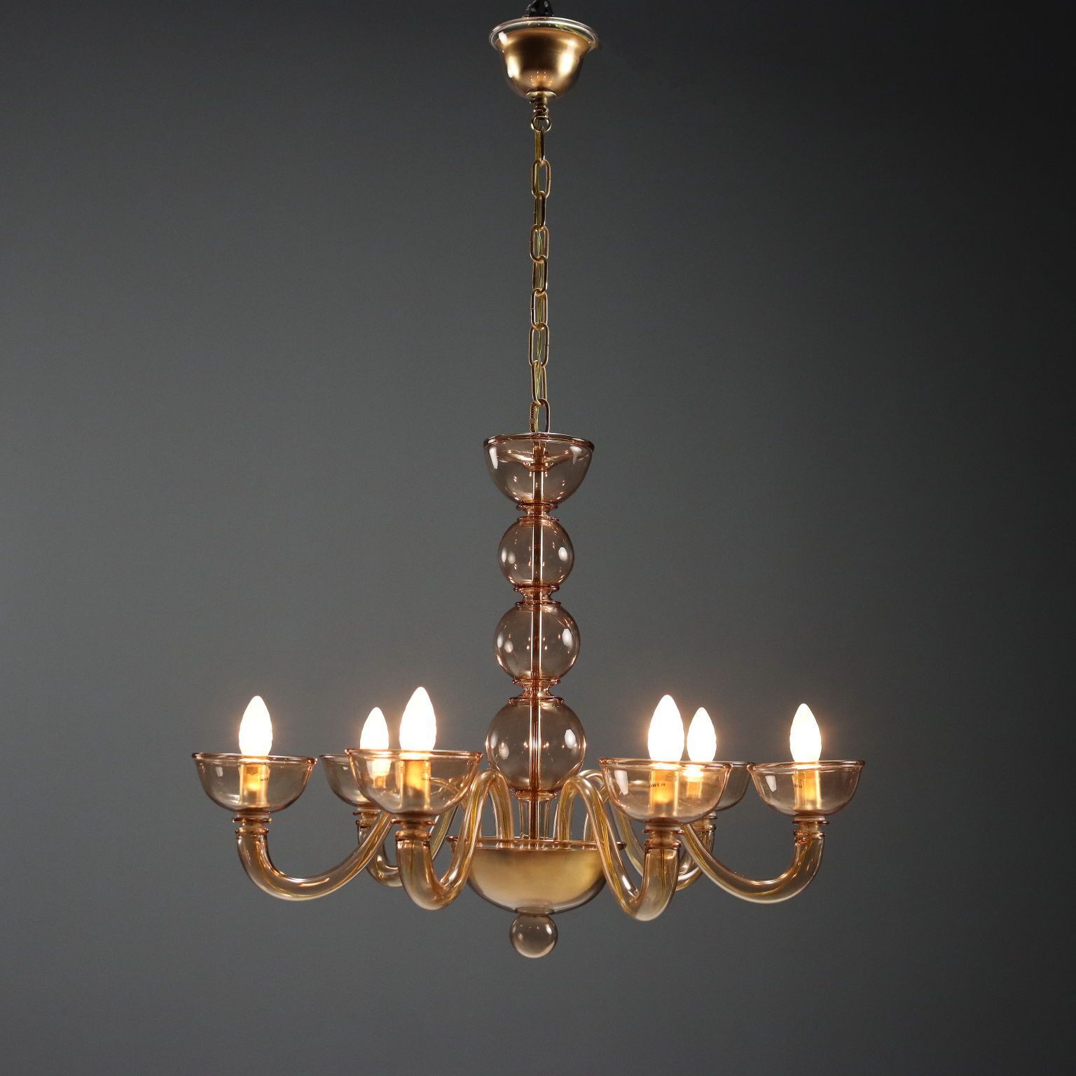 Lampadario In Vetro Soffiato Veneziano