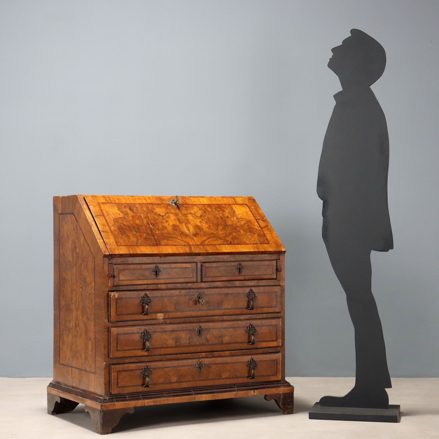 Antique Flap Cabinet Walnut Burl 8 Drawers Italy XVIII Century photo furniture