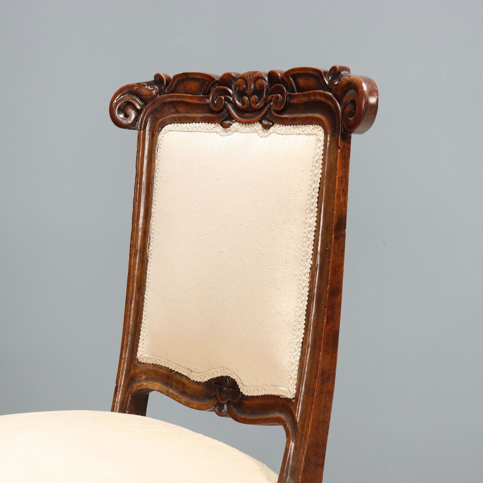 Antique Chairs Louis Philippe Carved Wood Italy XIX Century photo 1050.0